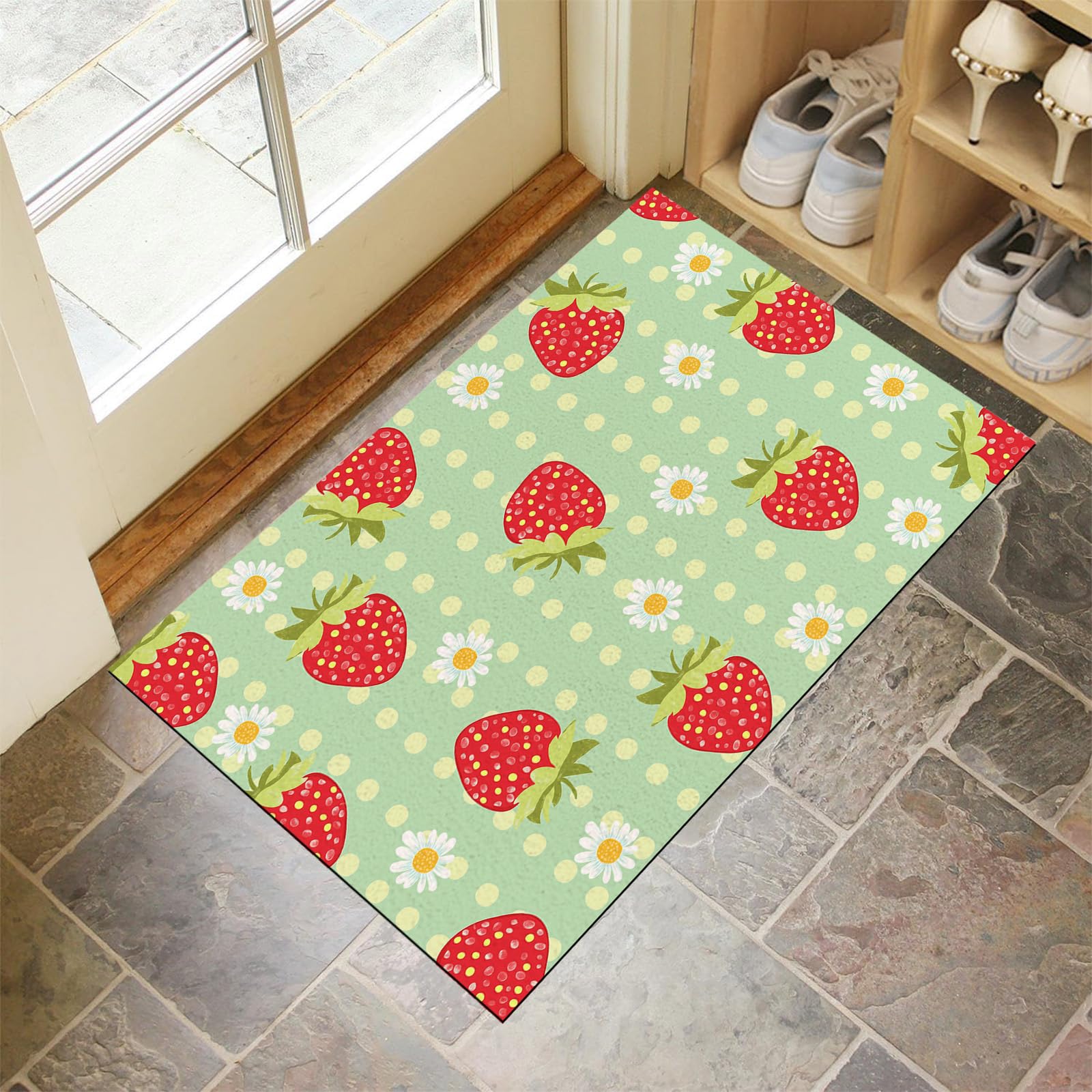 Fraise aux fruits mignons tapis sol douces absorbantes d'entrée