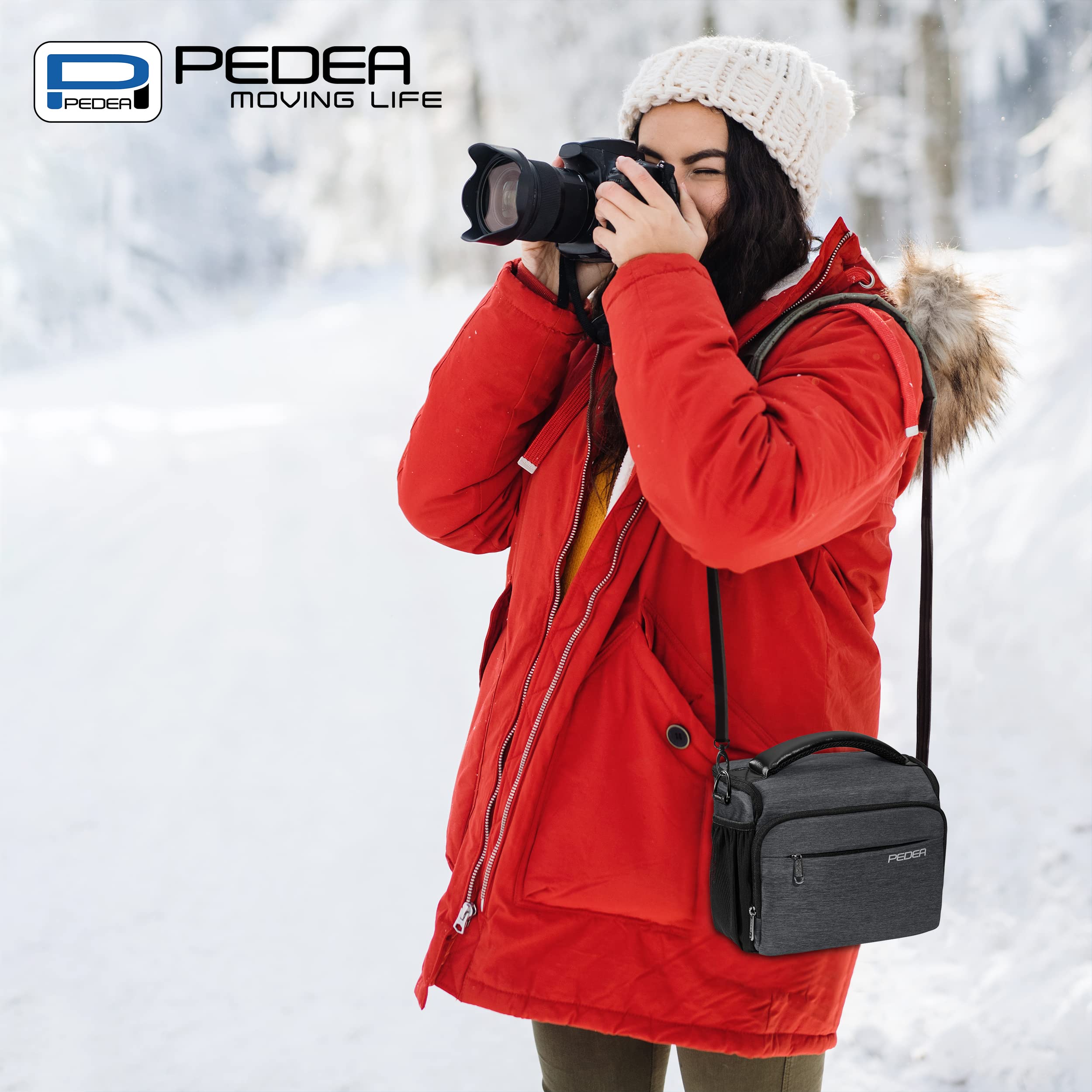 Pedea Noble torba na aparat DSLR SLR XL szary z osłoną przeciwdeszczową