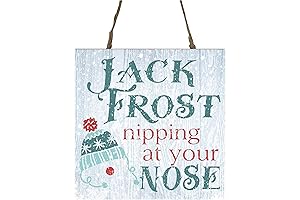 Jack Frost Nipping at Your Nose Printed Handmade Wood Christmas Ornament