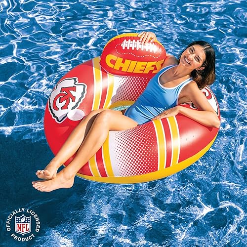 Miniatura 2 de BigMouth Kansas City Chiefs - Flotadores inflables para alberca de 42 pulgadas, con licencia oficial de la NFL, equipo de fanáticos, tubo interior