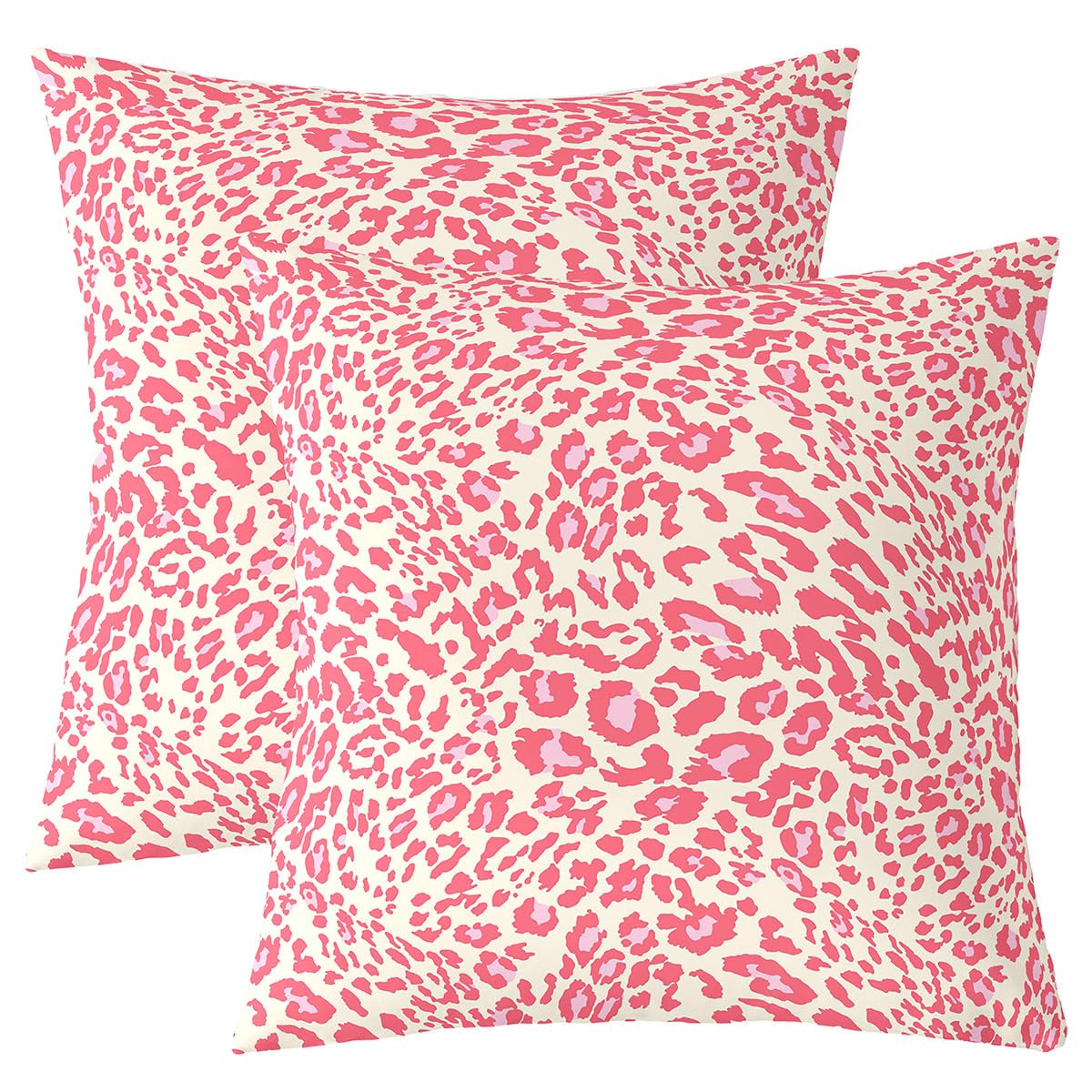 Homemissing Pink Leopard Cushion Covers Set of 2 45x45cm For Kids Boys Girls Teens Cheetah Throw Pillow Covers Animal Print Pillow Case For Sofa Bed Chair โ image 1