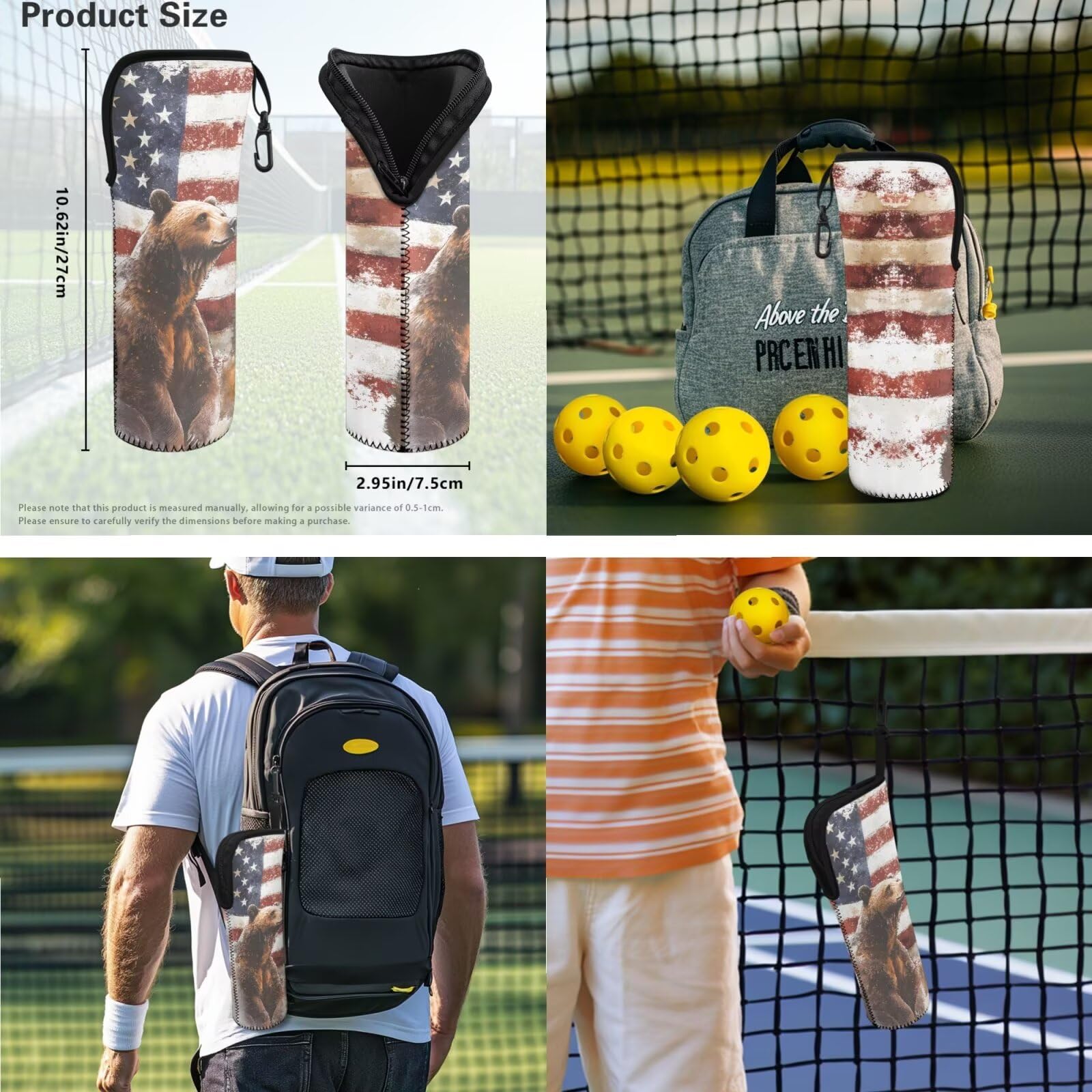 Set di 3 racchette da pickleball con custodia per pickleball, ideale come regalo per principianti