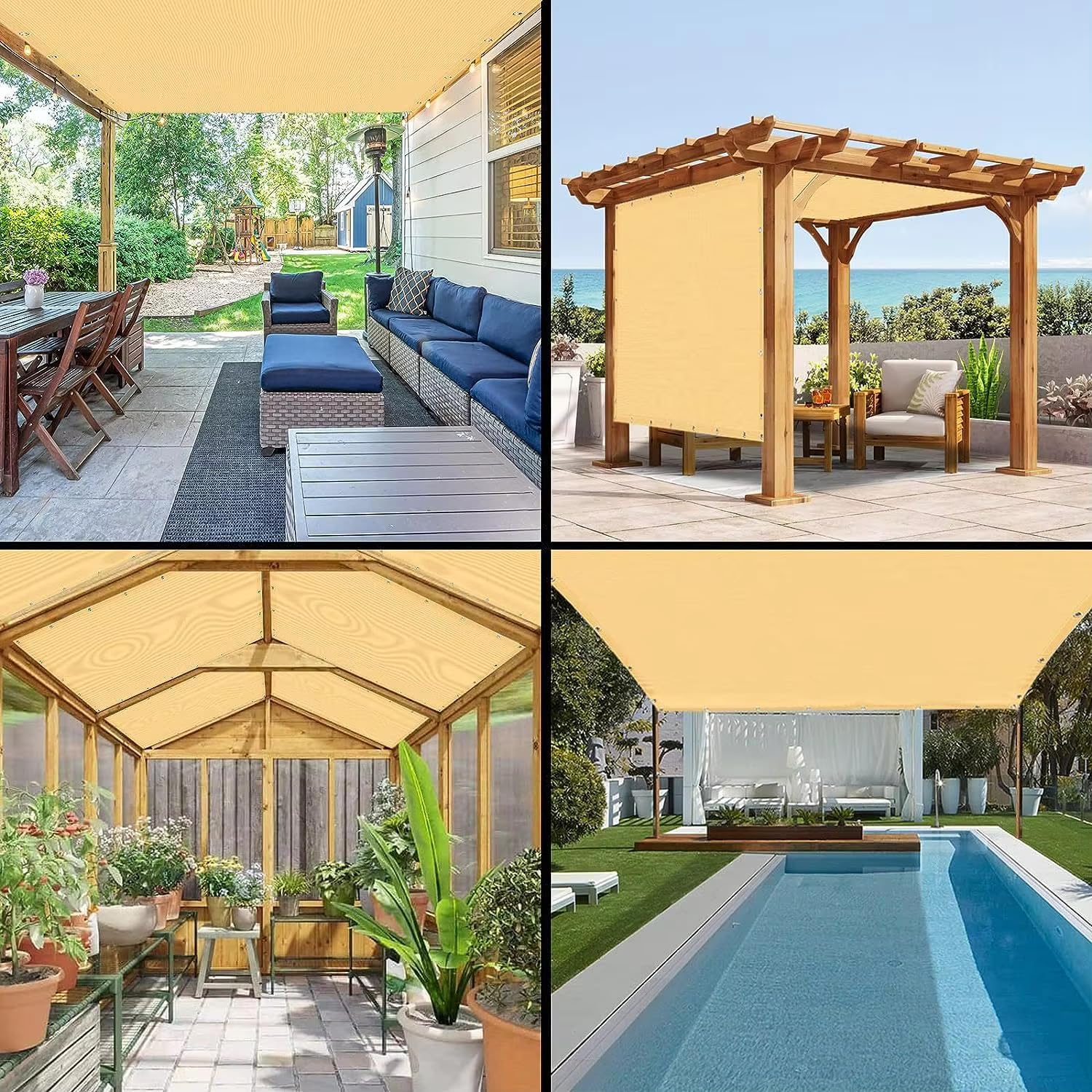 Shade Cloth 90% 8x20ft Sun Shade Mesh Netting Cover for Pergola, Garden, Outdoor, Patio, Deck, Backyard