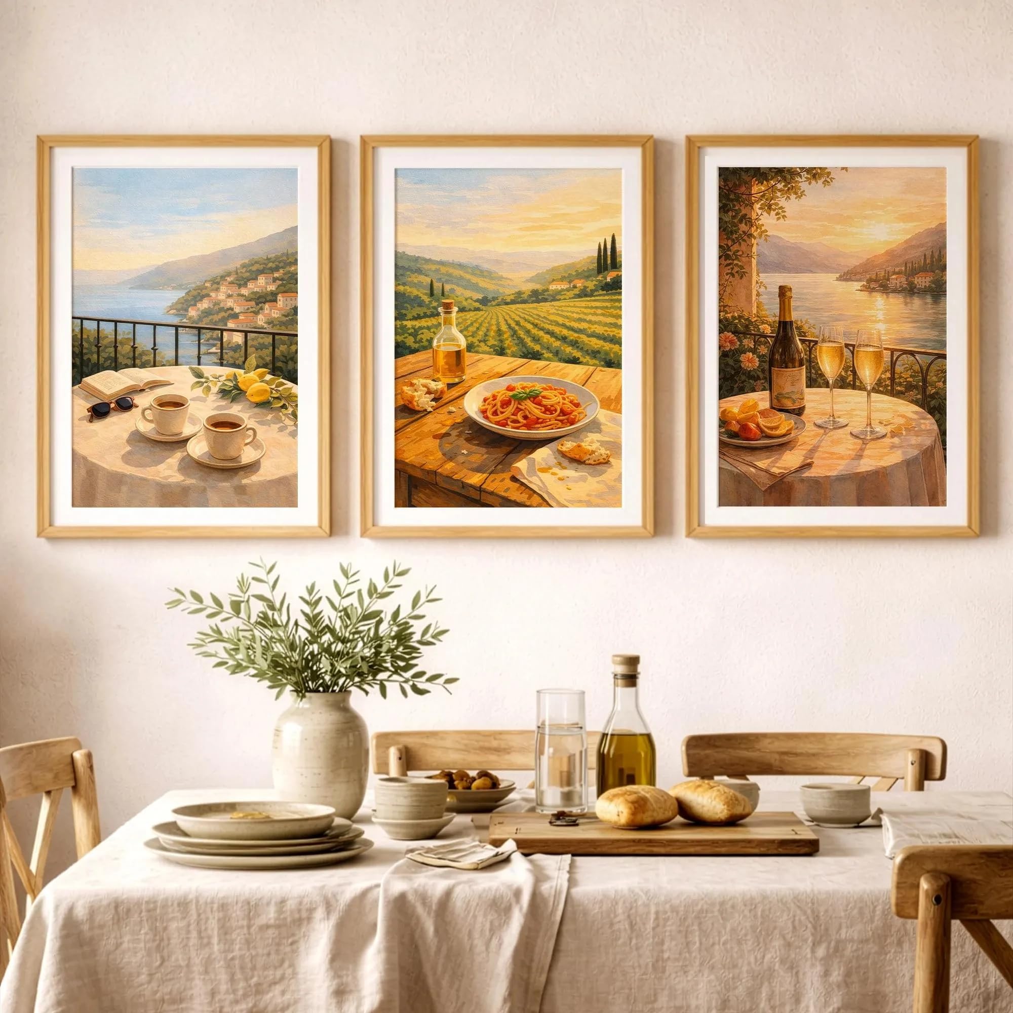 Láminas decorativas de viajes por Italia, lienzos de Amalfi y arte mural mediterráneo de 40x60cm