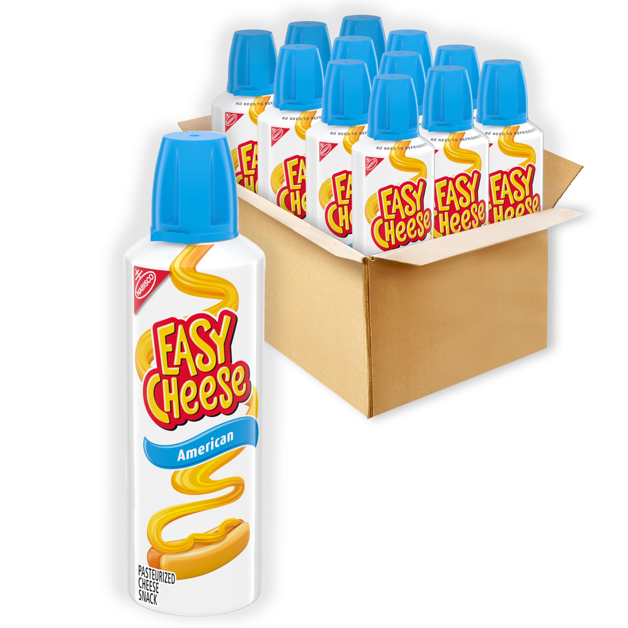 Easy Cheese American Cheese Snack, 8 Ounce (Pack of 12)