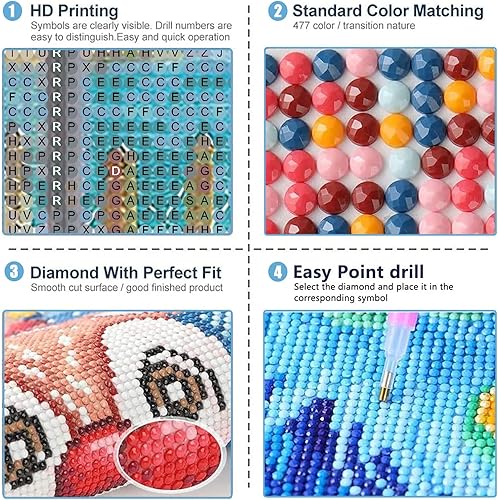 Miniatura 6 de ZEELANNA Kits de pintura de diamantes para adultos, pintura de diamantes de paisaje junto al mar, arte de diamantes, arte de diamantes de imitación