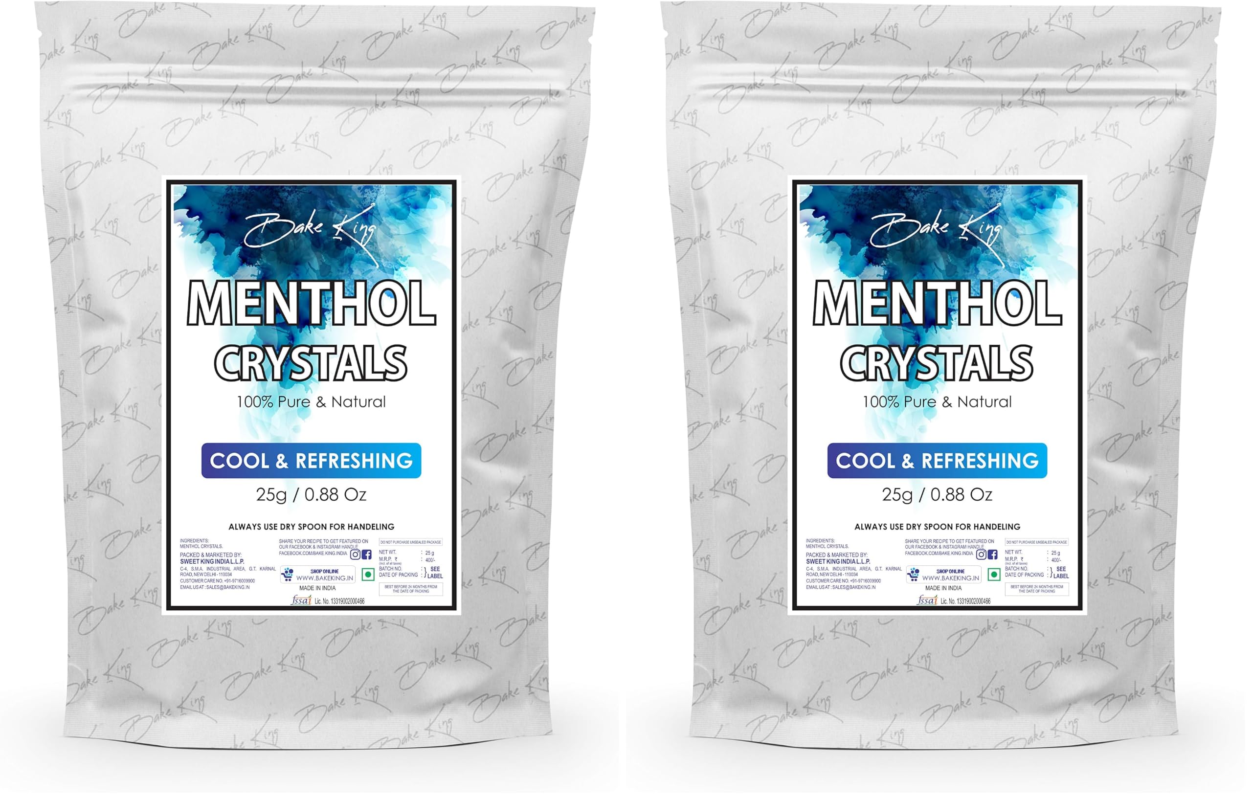 BAKE KING Menthol Crystals 25Gram|Edible And Natural Plant-Based Refreshing Menthol|Flakes For Mouth Freshener Candies And Home Made Cosmetics - Peppermint (Pack of 2)-image-25