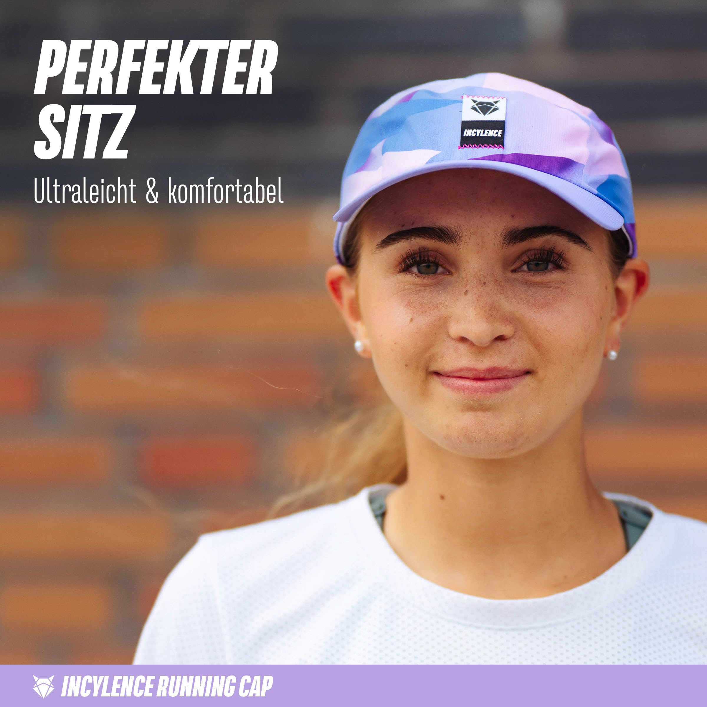 INCYLENCE Casquette de course - Casquette de course ultra légère avec protection UV - Unisexe | Matériau respirant, 100 % polyester, séchage rapide, boucle réglable, taille unique (56 cm), design de visière étroite
