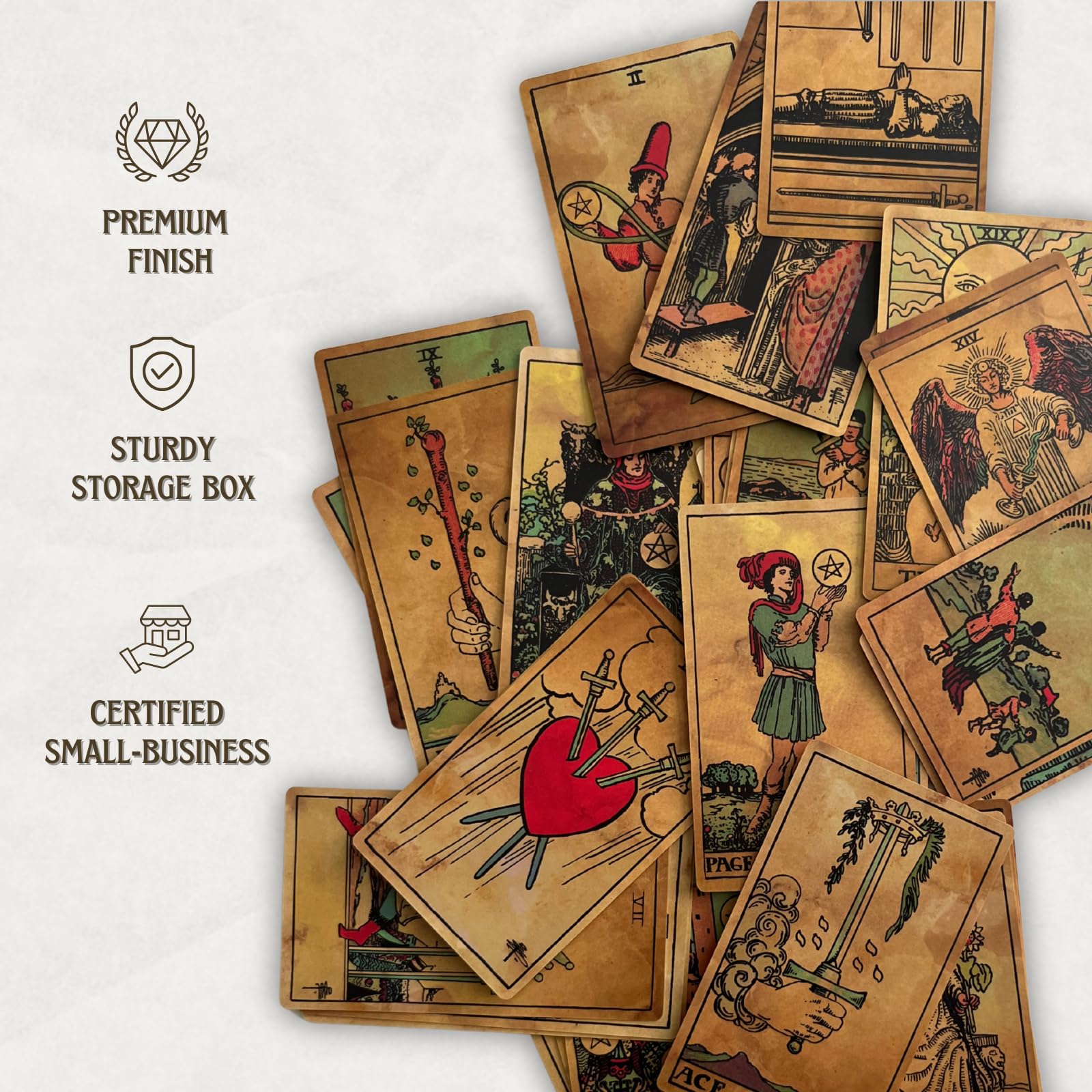 Vieux Monde Express Antique Edition Tarot Deck & Guide | Classic RWS Design