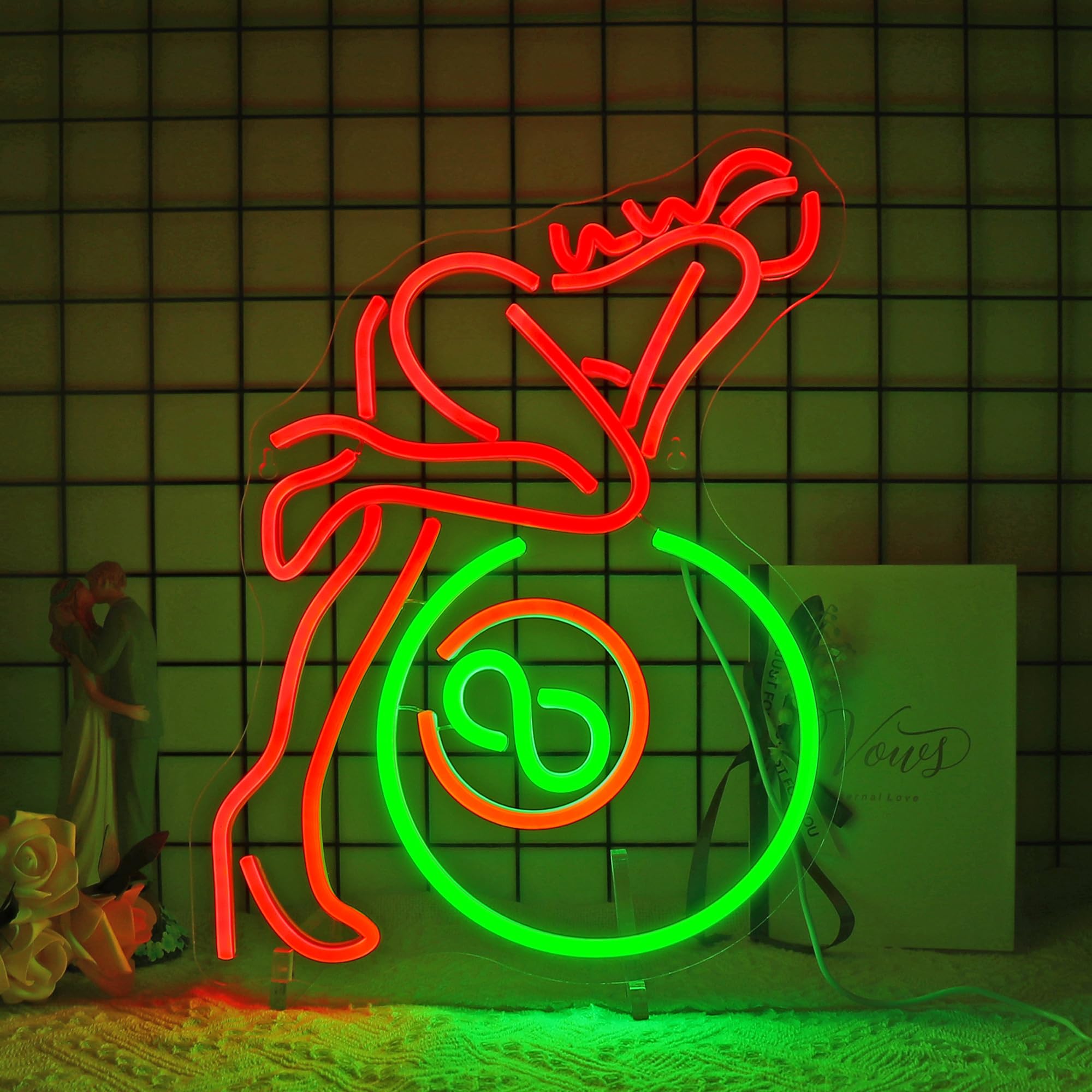 Whfobfe Billiard Lady Neon Sign Led Neon Light Neon Signs for Wall Decor USB Powered Led Neon Signs for Room Decoration Bar Decor Pool Table