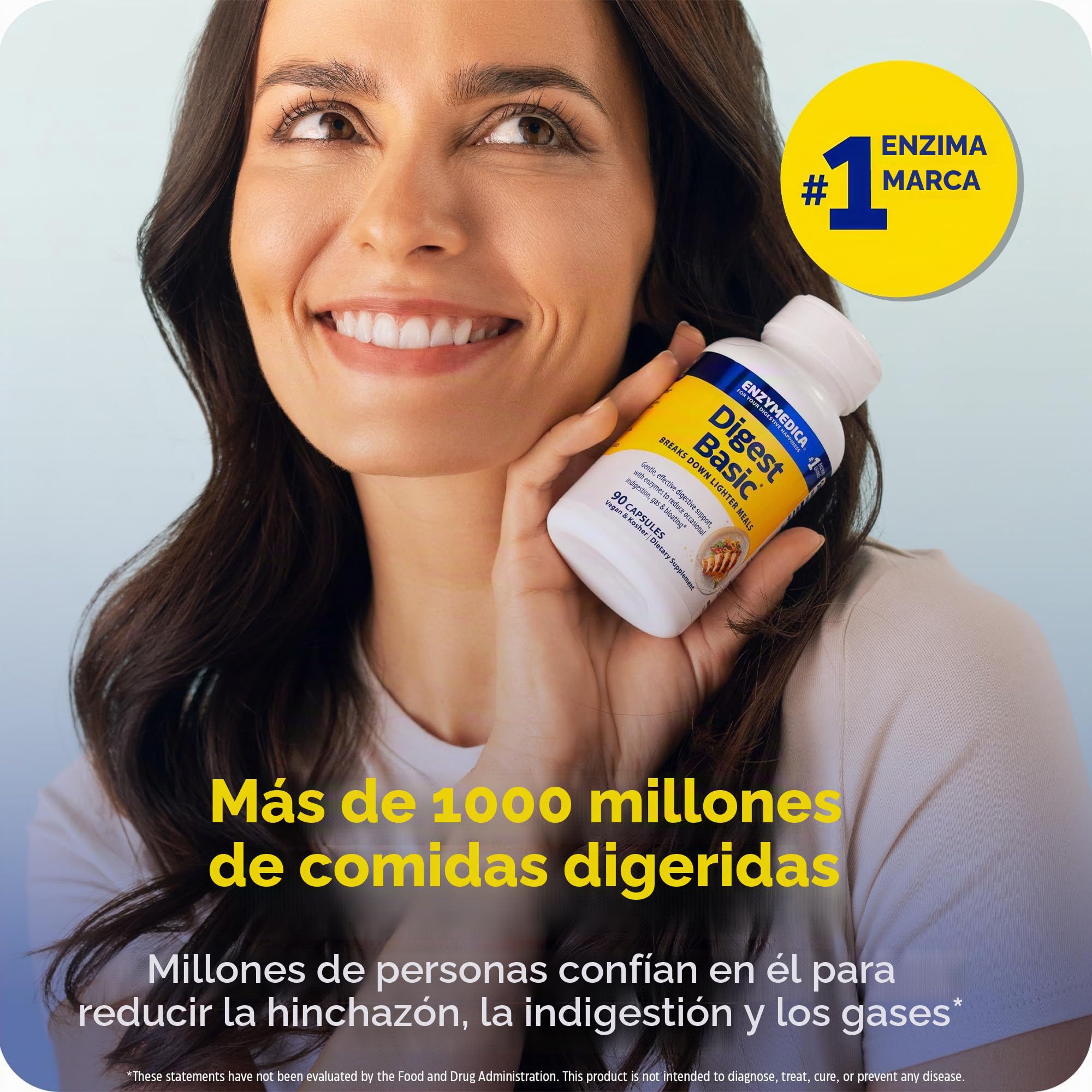 Enzymedica, Digest Basic, Fórmula Enzimática, Reduce los Gases, Mejora la Absorción de Nutrientes, con ATP y Magnesio, Sin Gluten, Sin lácteos, 90 Cápsulas