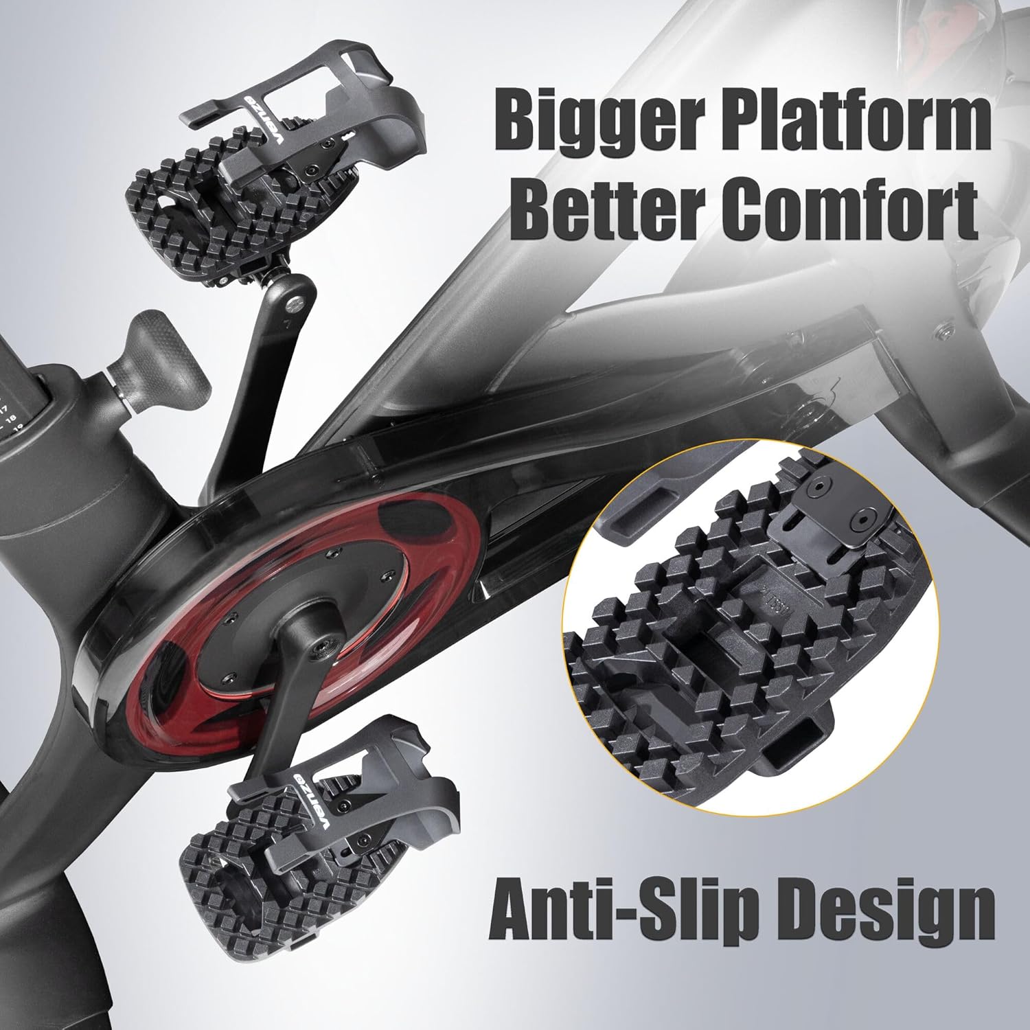 Venzo Bike Bicycle Toe Clips Cage Indoor Exercise Bike Pedal Adapters - Compatible with Peloton Bike Pedal, Convert Look Delta Pedals to Toe Clip Straps Ride with Sneakers