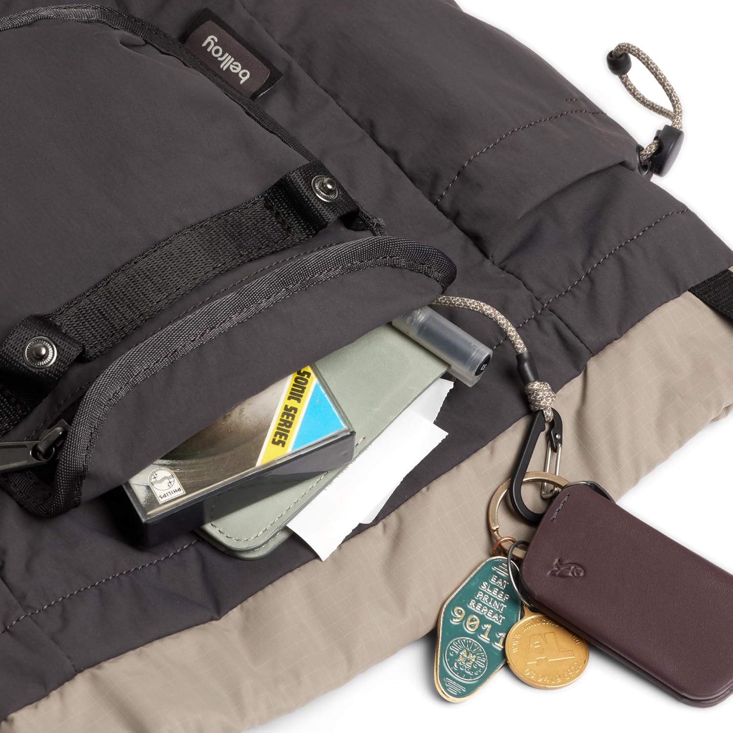 Bellroy Cinch Minipack (lightweight 9 liter backpack with external organization and adjustable shoulder straps) - Charcoal - Image 4