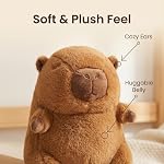 Adorable Capybara Plush Toy with Turtle Backpack, Soft Stuffed Animal Pillow, for Kids Birthday (9 inch)