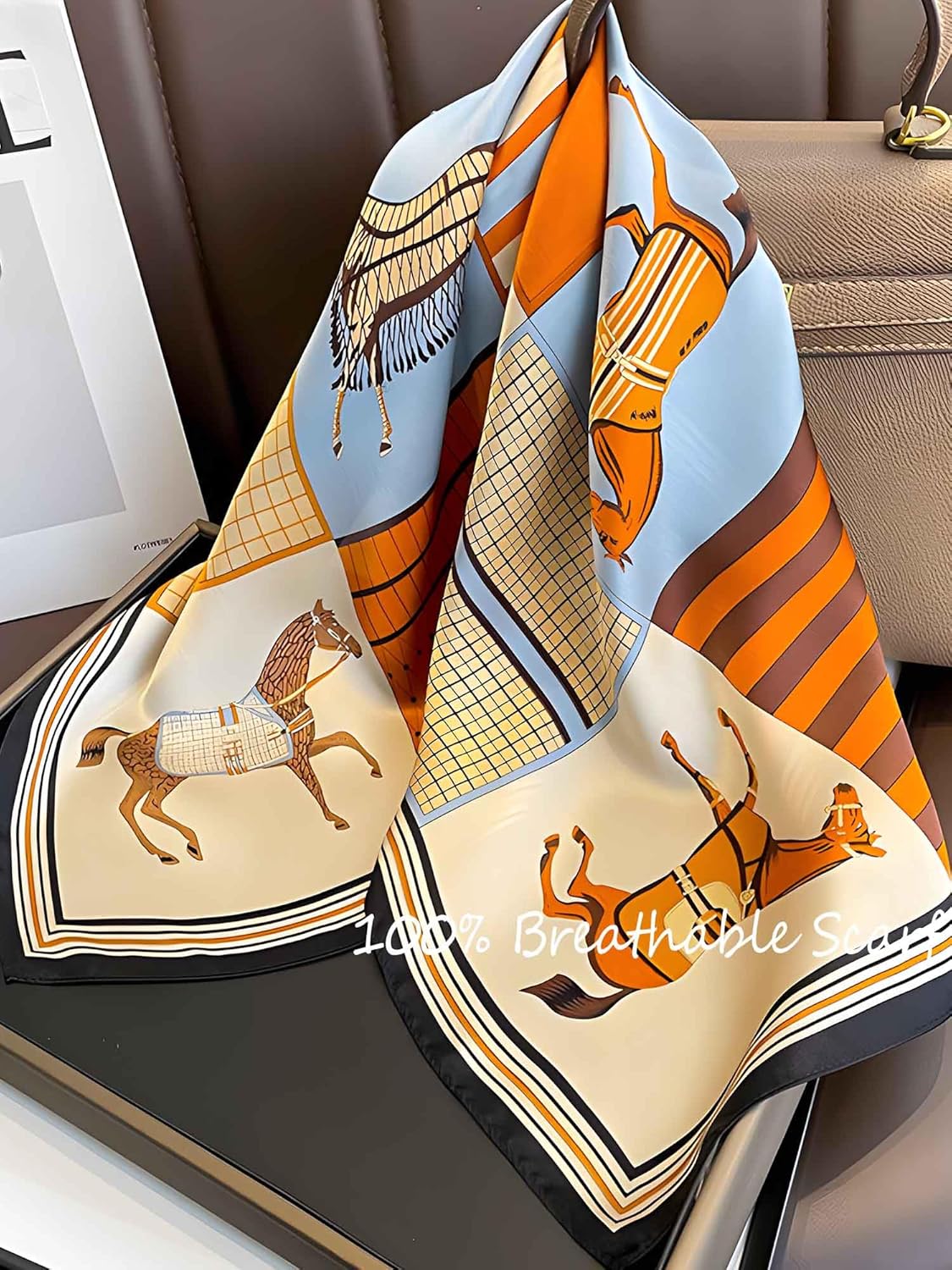 100% Mulberry Silk Scarf for Women Hair Lightweight Square Neckerchief Wrap For Head Scarves 21" - Image 5