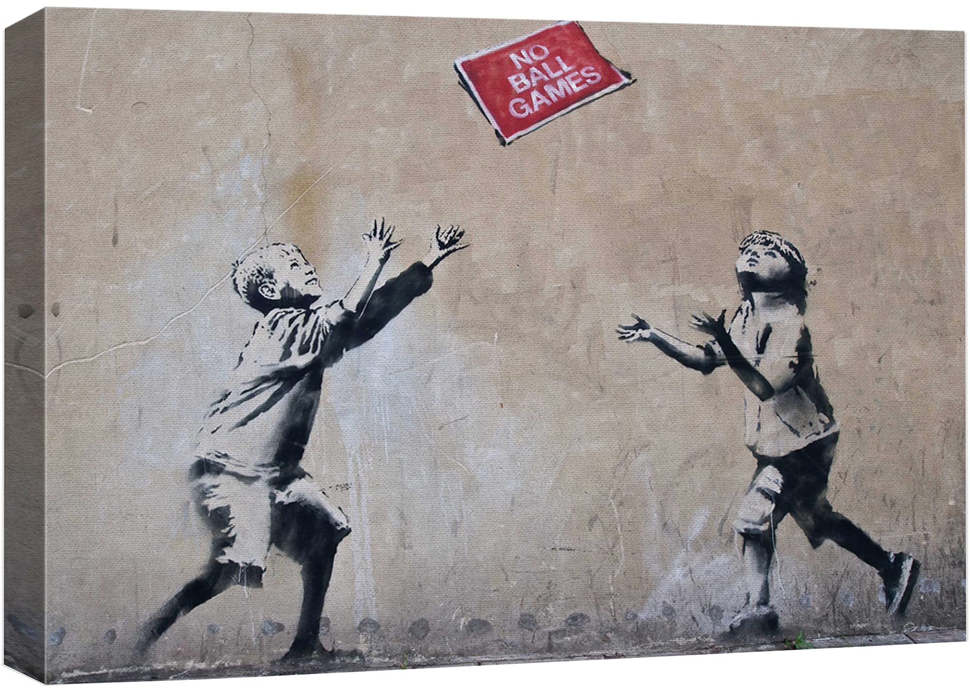 Amazon.com: wall26 Canvas Print Wall Art Banksy No Ball Games