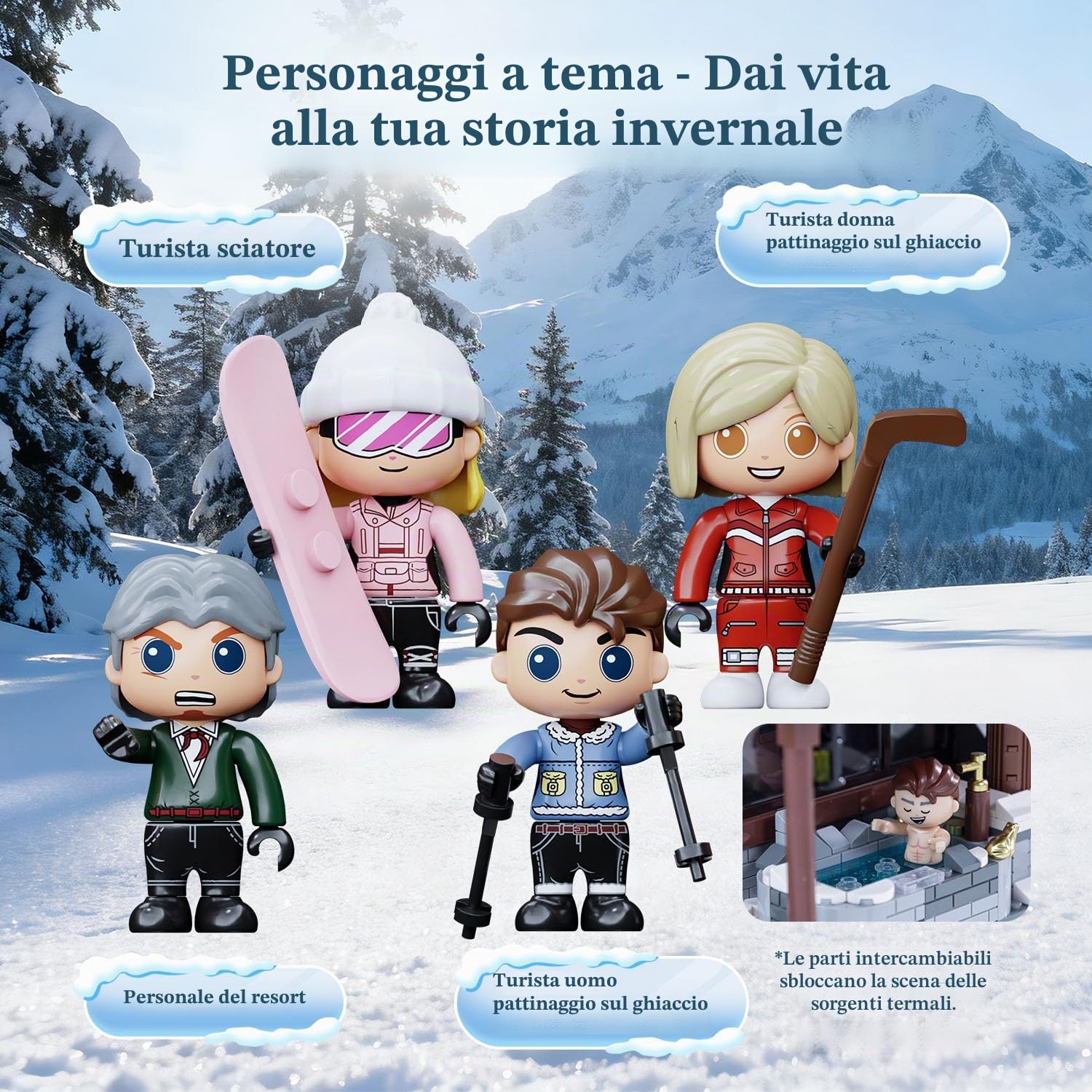 PANTASY Summit Cabin - Set da costruzione per adulti, rifugio di montagna ricco di dettagli con effetto legno e elementi invernali, giocattolo creativo per gli appassionati di modelli paesaggistici e | Capanna da montagna a 3 piani con funiaria vintage, g