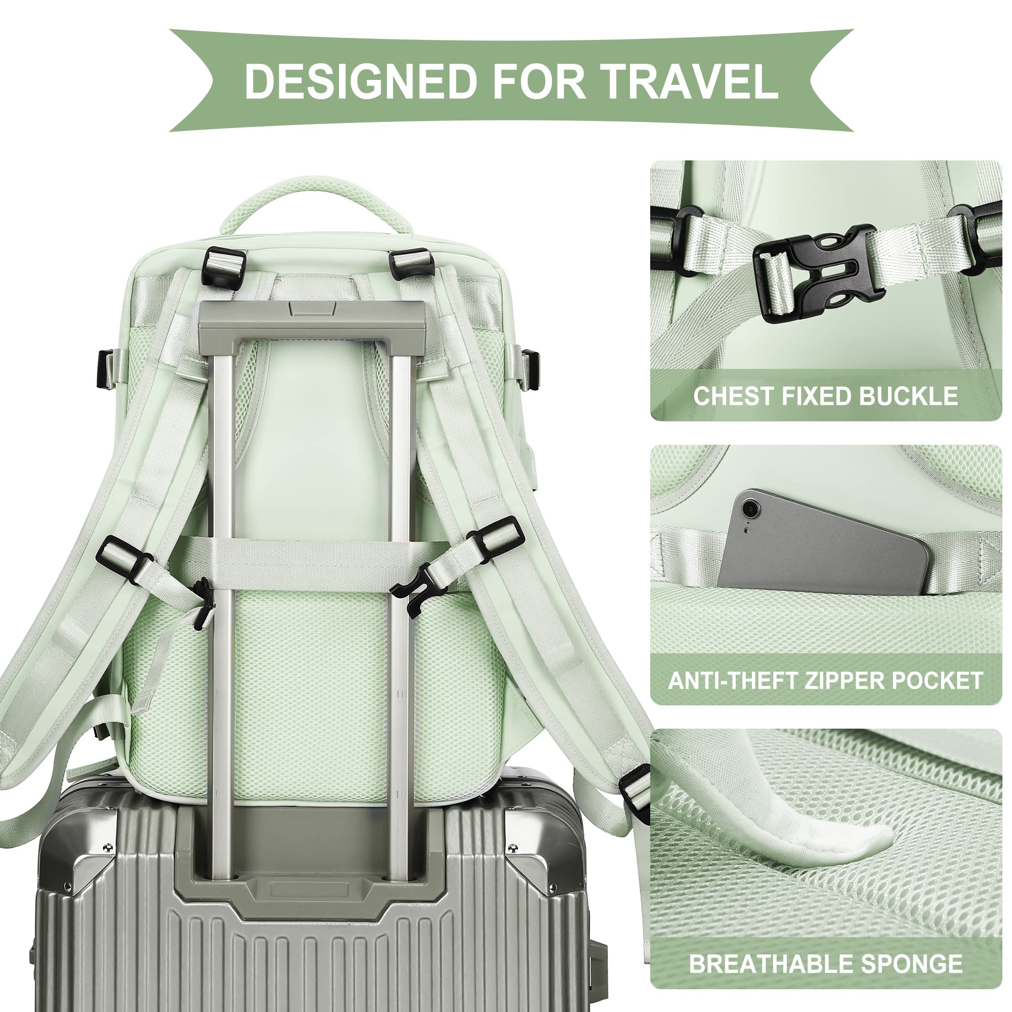 Borse da Cabina per Ryanair 40x20x25 Bagaglio a Mano Zaino Borsa Zaino da Viaggio Il Sedile Zaino per easyjet 45x36x20 bagaglio a mano Borsa Cabina Zaino Casual Daypack per laptop con porta usb
