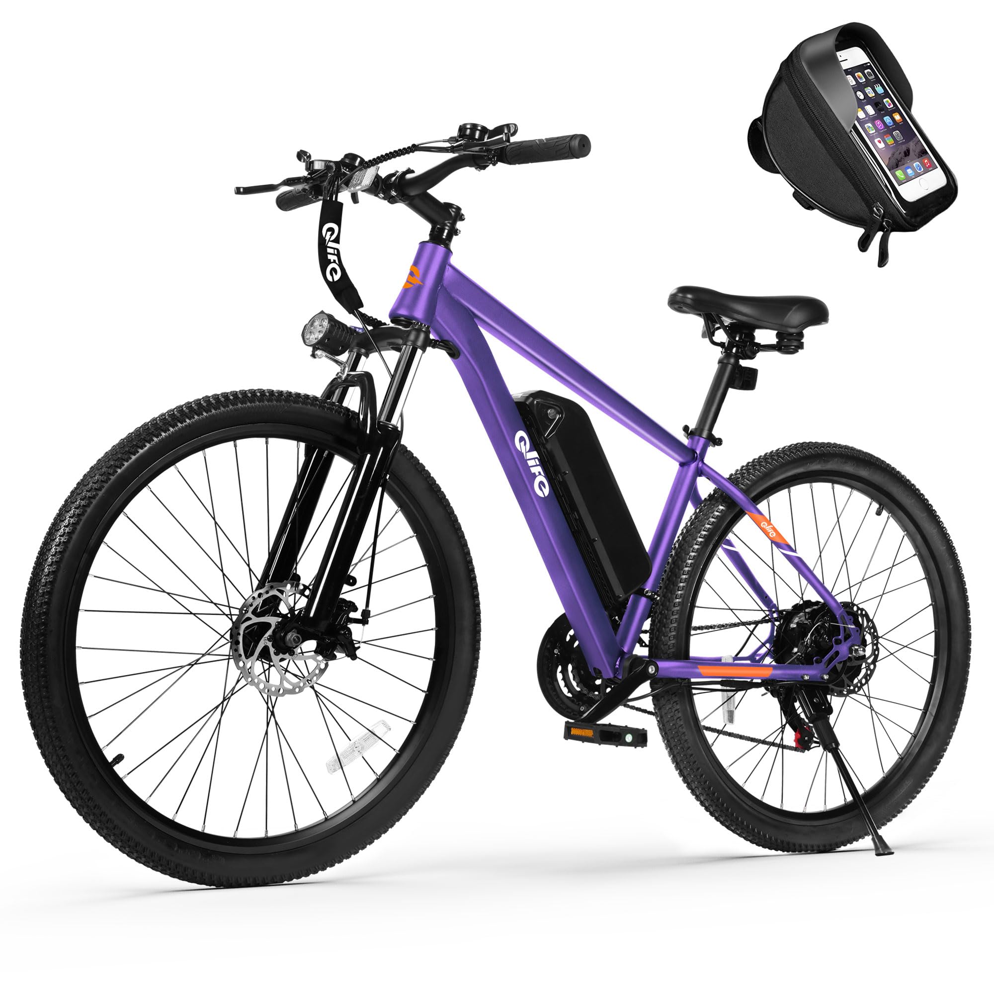 Racer Electric Bike for Adults - 21-Speed Mountain Lightweight Ebike with Peak 750W 22MPH Brushless Motor, 375Wh Removable Battery, 26X2.1 Tire Step Over E-MTB, Up to 40 Miles