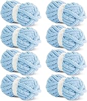 Vista 30 de Hombys Hilo de felpilla gruesa verde salvia para tejer a ganchillo y tejer, hilo grueso y esponjoso súper voluminoso para tejer a mano manta, hilo