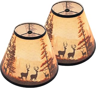 DOLOOTA rustic deer-print empire lamp shades