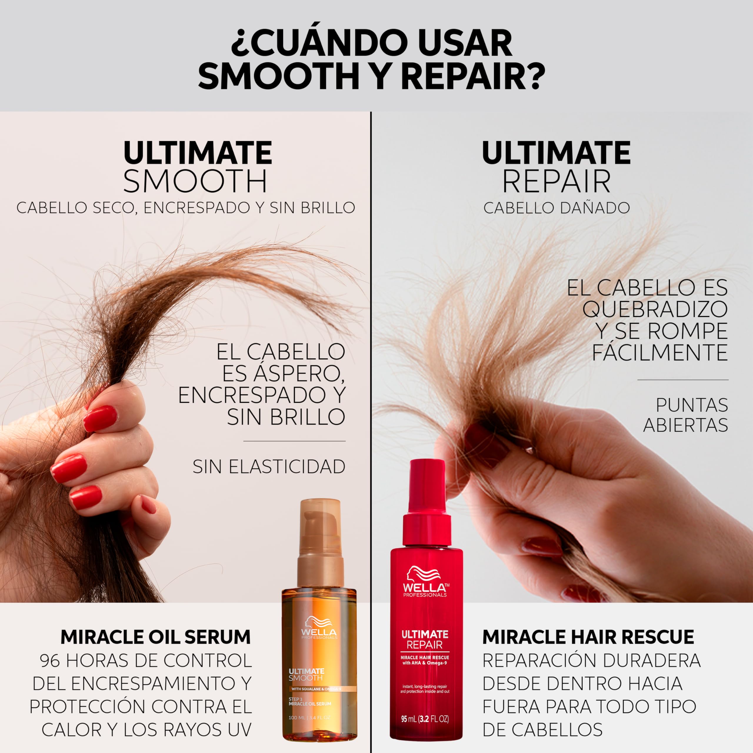 Wella Professionals Ultimate Smooth Sérum Miracle Oil - Aceite para el cabello con Escualano y Omega 9 - Cabello Seco, Apagado y Encrespado (30ml)