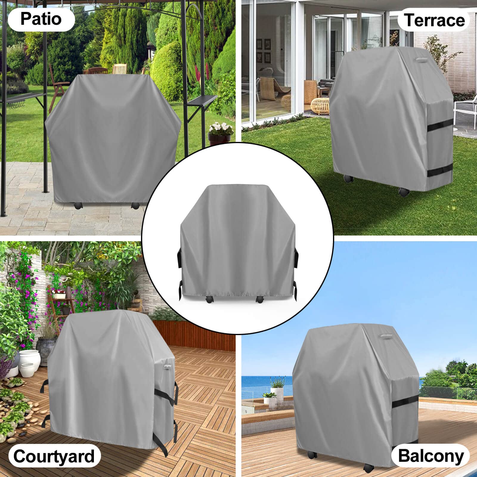 OutdoorLines Wodoodporna wytrzymała osłona do grilla – uniwersalne pokrowce na grilla odporne na promieniowanie UV, osłona grilla gazowego do grilla na zewnątrz i na zewnątrz, 80 x 61 szer. x 100 cm