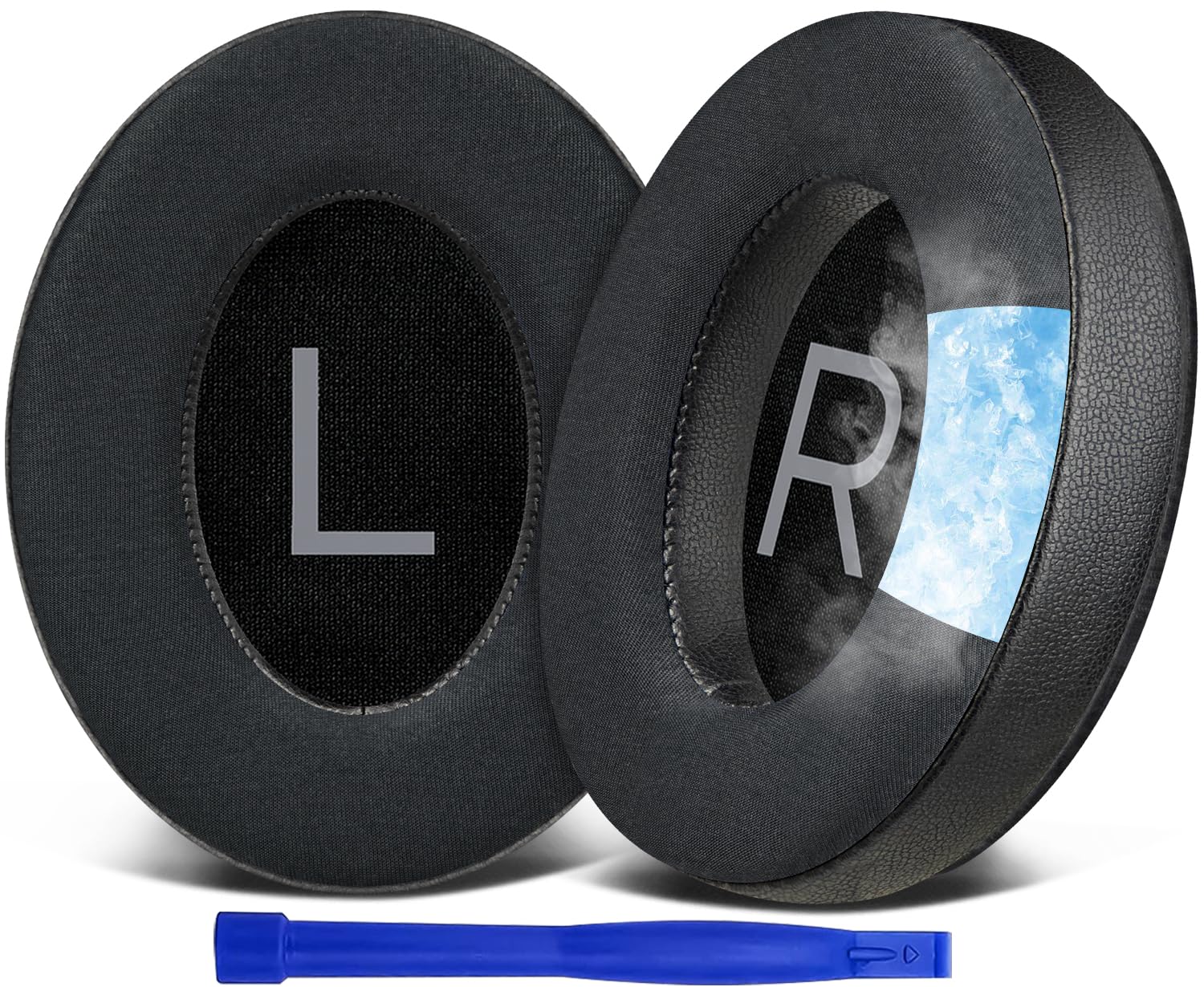 soulwit cooling gel ear pads cushions replacement for bose quietcomfort 45 (qc45)/quietcomfort se (qc se)/new quiet comfort wireless over-ear headphones, earpads with ice silk fabric - black