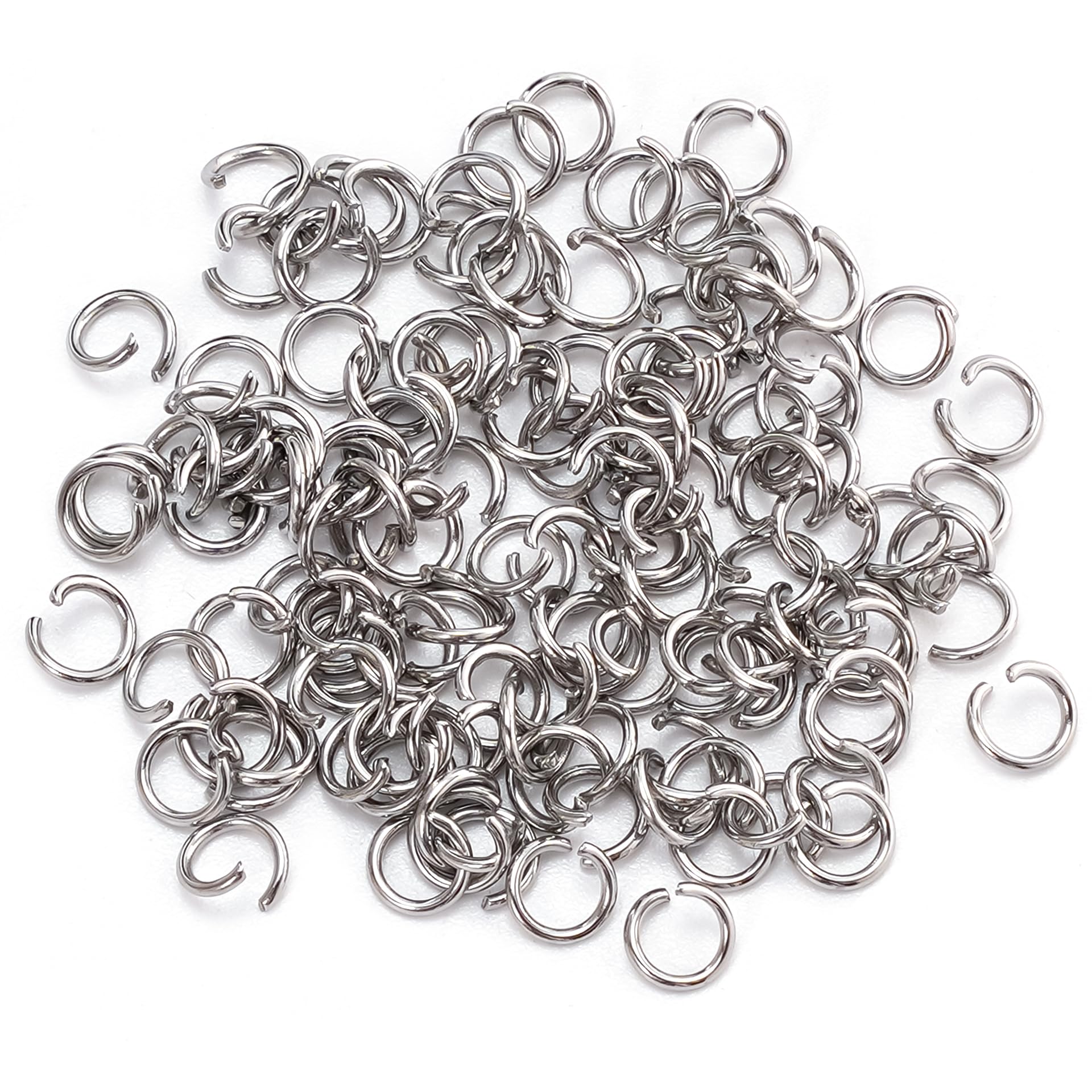 2000Pcs 6mm Stainless Steel Open Jump Rings 0.7mm Thick for DIY Craft