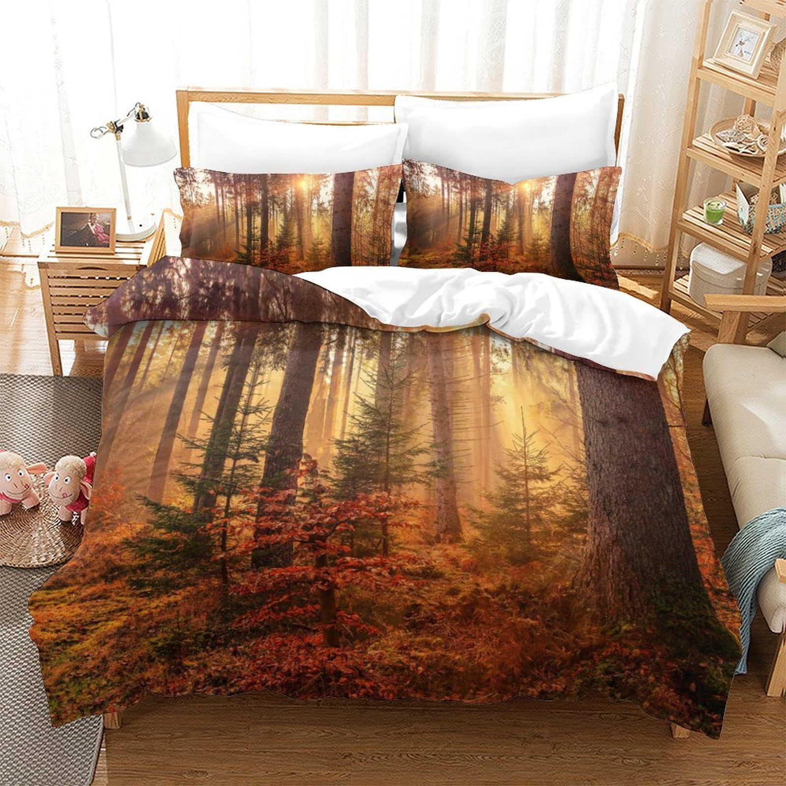 Housse de couette forêt et nature 200x200 pour une chambre zen unique