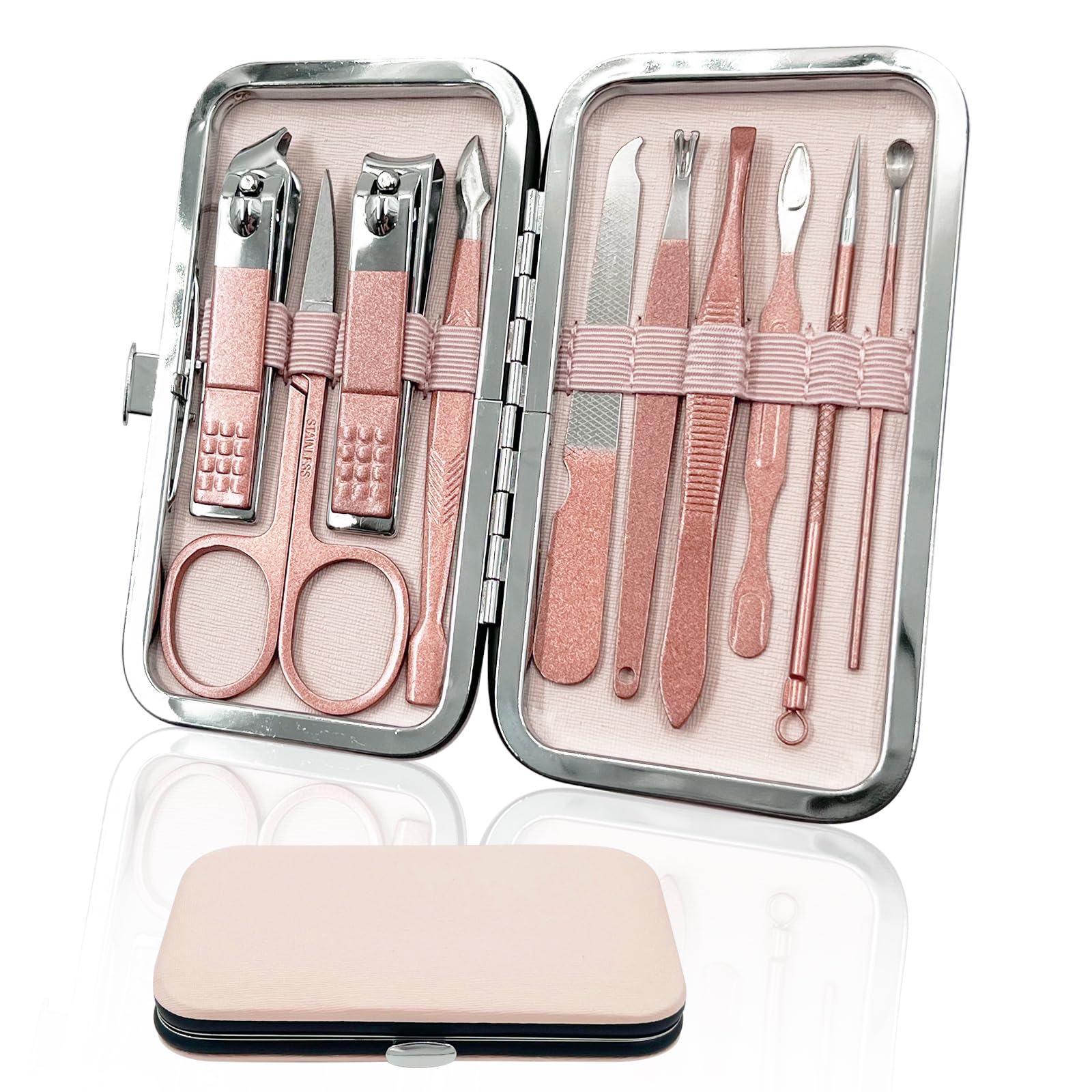10 in 1 Premium Manicure Set - Nail Clippers Scissors Pedicure Stainless Steel Cuticle Nail Care Tools with