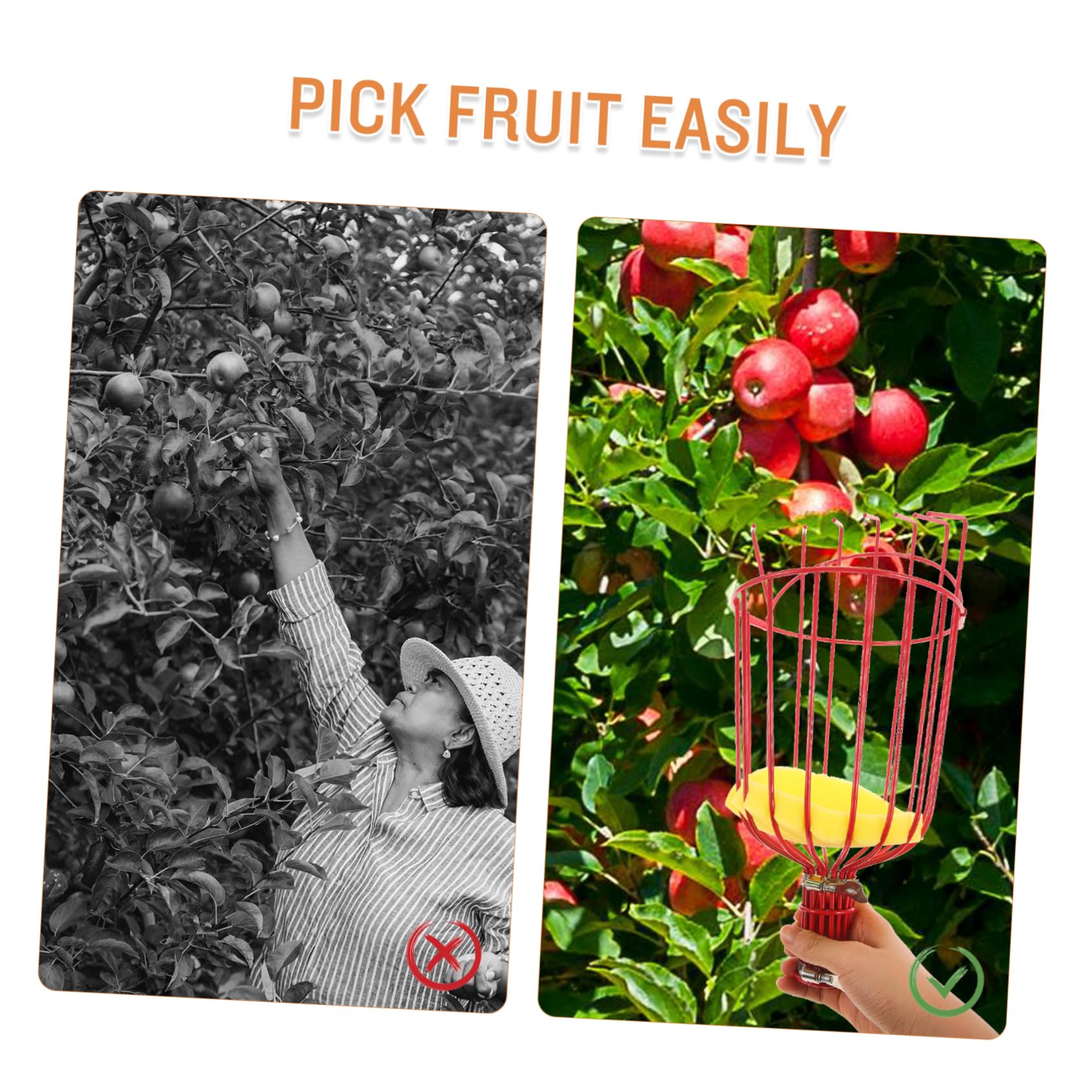 1pezzi Attrezzo Raccogli Frutta Professionale Per Pesche e Corbezzoli Dispositivo Aria Superiore Resistente Interno Morbido Per Agricoltore