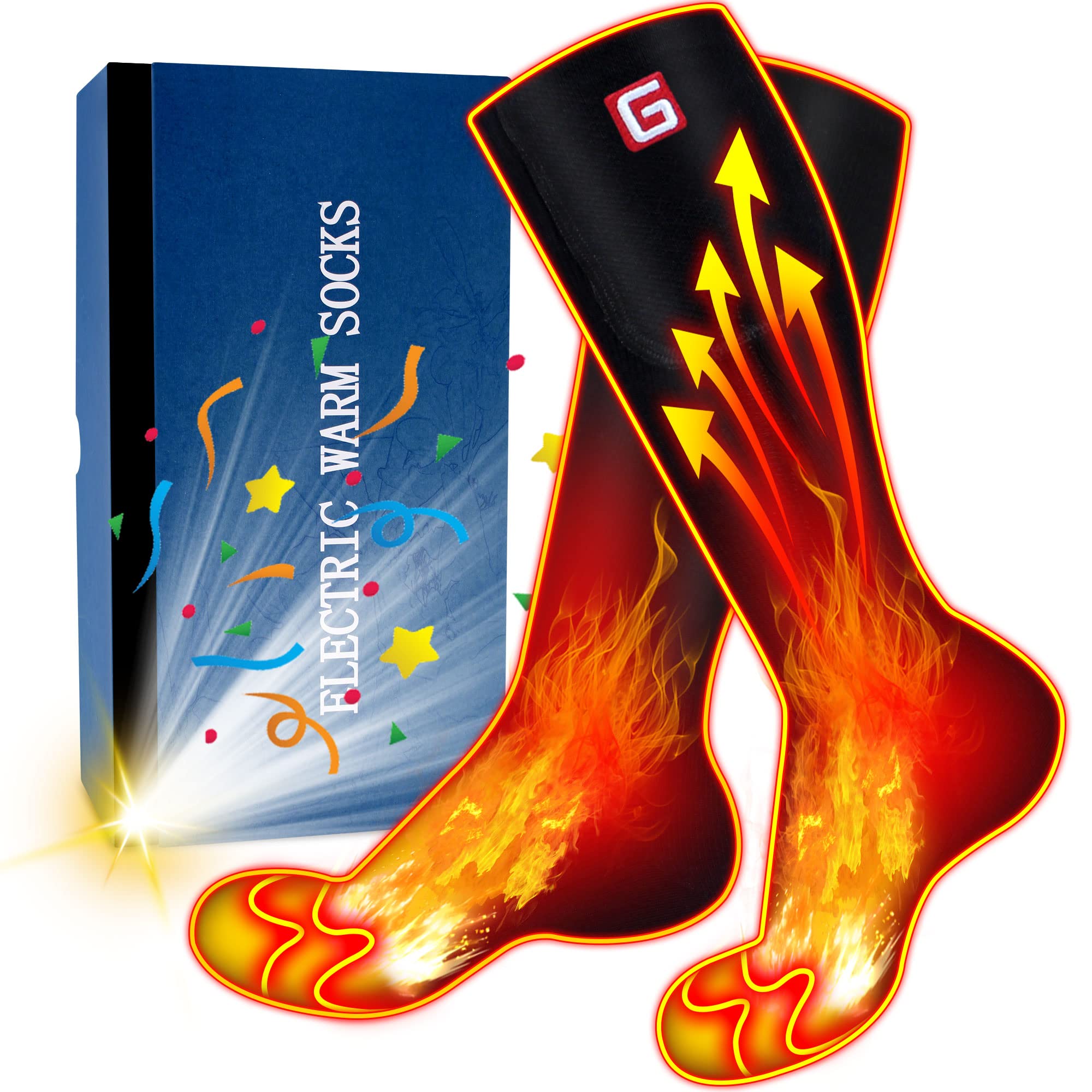 Rechargeable Heated Socks For Men & Women - 3.7V 2200mAh Battery Powered Feet Warmers For Outdoor