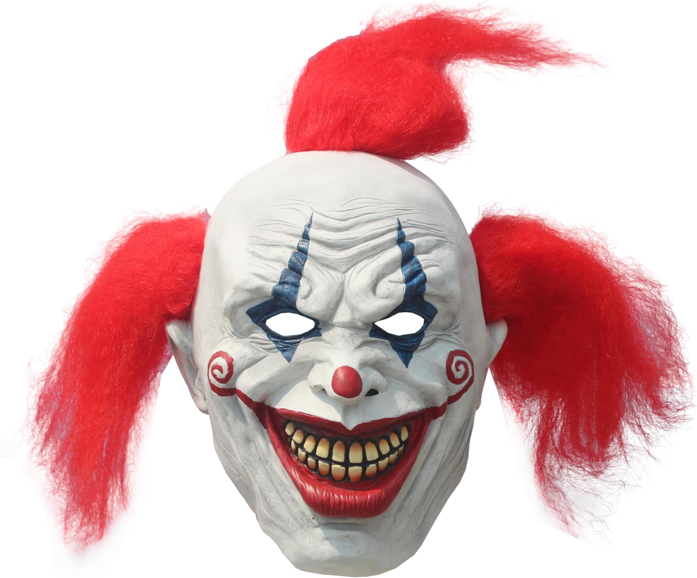 QNGCOLRCYQNGCOLRCY Scary Clown Masks Evil Killer Joker Halloween Adult Mask Cosplay Masquerade Costume Prop(Red)