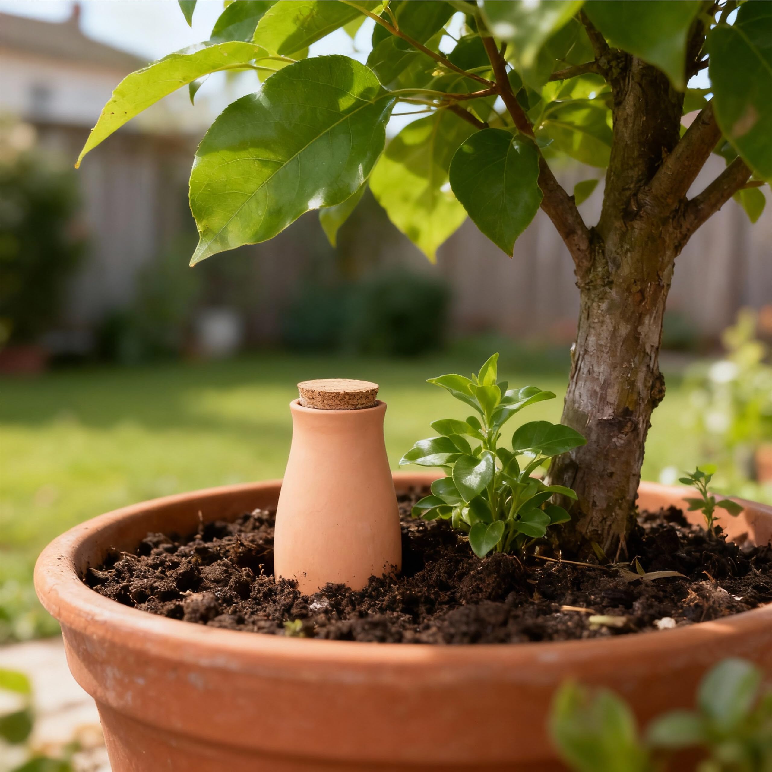 Relaxdays Ollas, Lot de 2, 1,4 l, Terre Cuite, arrosage racinaire, Potager surélevé et Serre