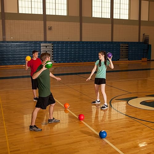 Miniatura 94 de Champion Sports Rhino Skin - Juegos de bolas de dodgeball de rebote bajo y individuales para juegos de juegos infantiles, PE, patio trasero y liga