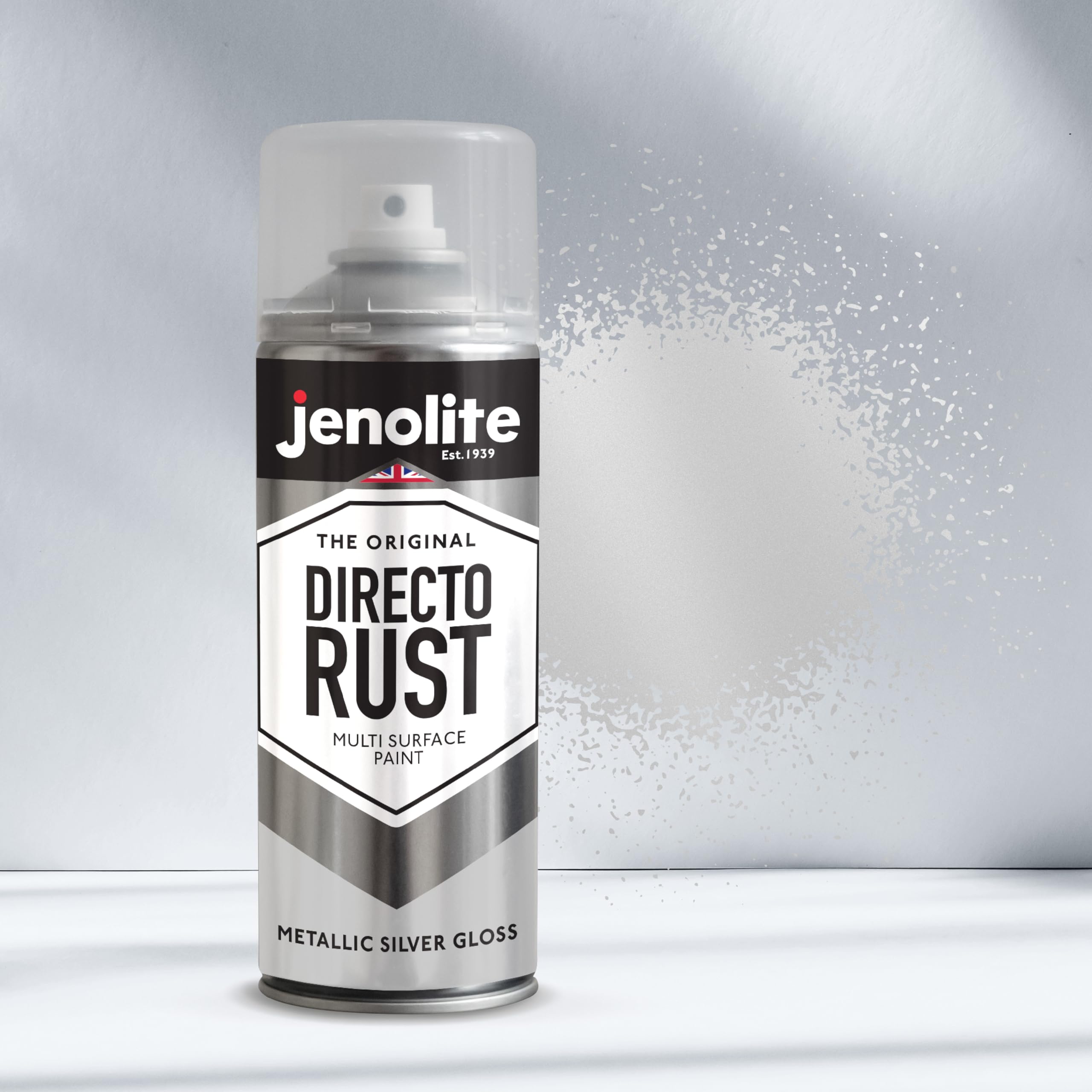 JENOLITE Directorust Pintura Metálica Brillo | PLATA | Pintura multisuperficie | Imprimador, capa base y capa superior todo en uno | 3 x 400ml