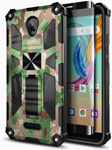 Miniatura 5 de NZND Funda para AT&T Fusion Z (V340U)  AT&T Motivate (V341U) con protector de pantalla de vidrio templado (cobertura máxima), protección de cuerpo