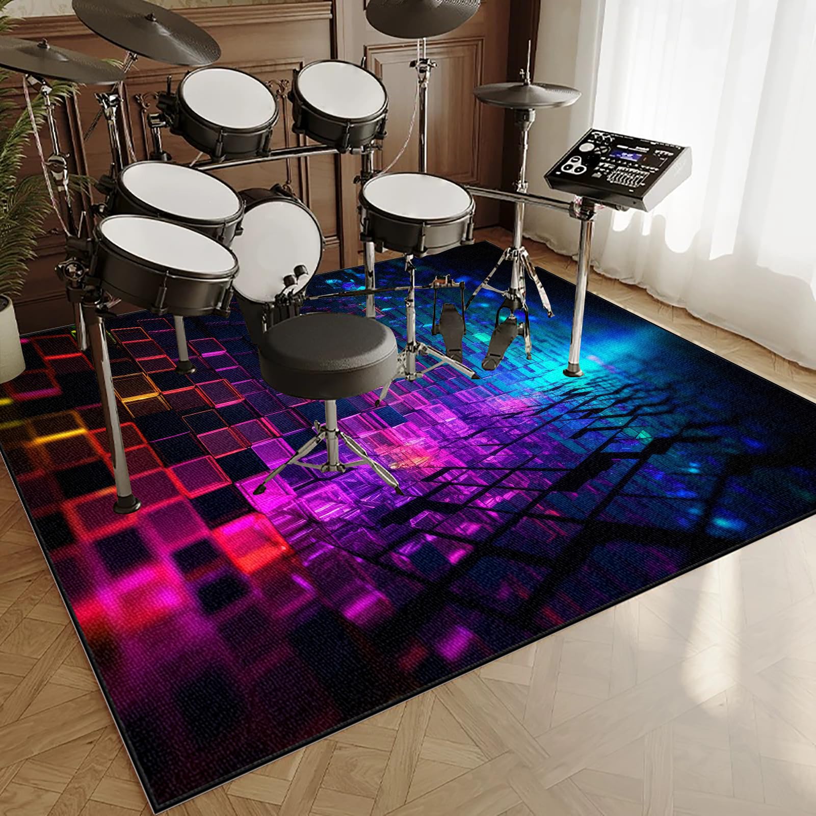 Dywaniki wodne Dźwiękoszczelny dywan bębnowy 200 x 160 cm mata do perkusyjnego perkusyjnego profesjonalnego jazzu do bębna bębna bębna akustycznego i innych instrumentów