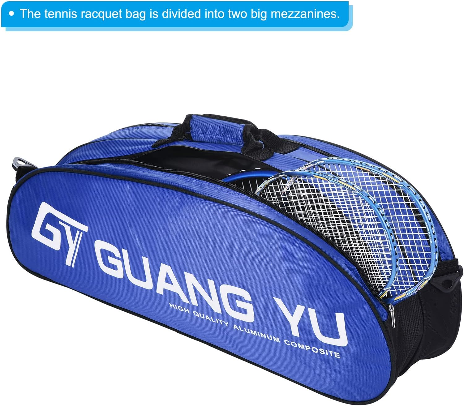 PATIKIL 6 Racquet Tennis Bag, Badminton Racket Backpack Waterproof Duffel Carrying Bag Large Capacity with Adjustable Strap, Red