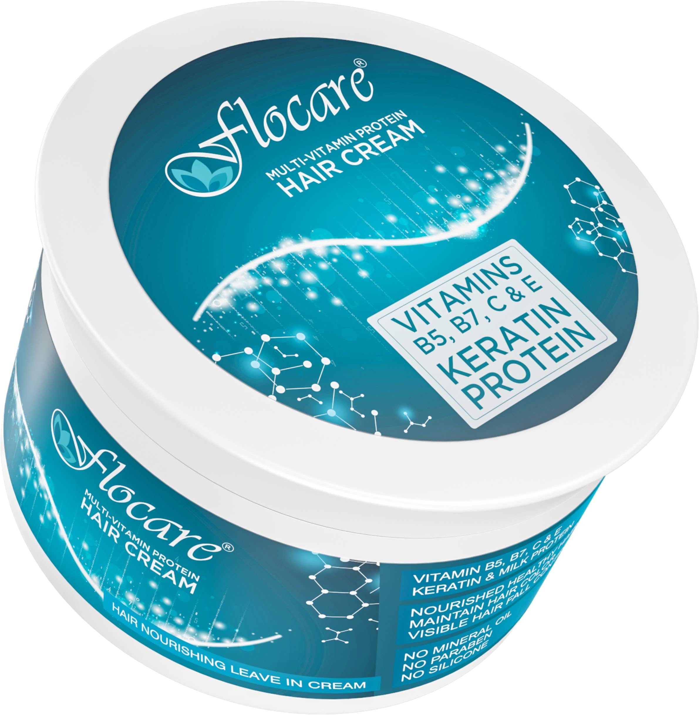 Multi Vitamin Protein Hair Cream, Vitamin B5, B7, C & E; Keratin, Strong Smooth Shine Hair, 200ml Boost Hair Growth and Control Hair Fall, No Silicone No Paraben No Mineral Oil