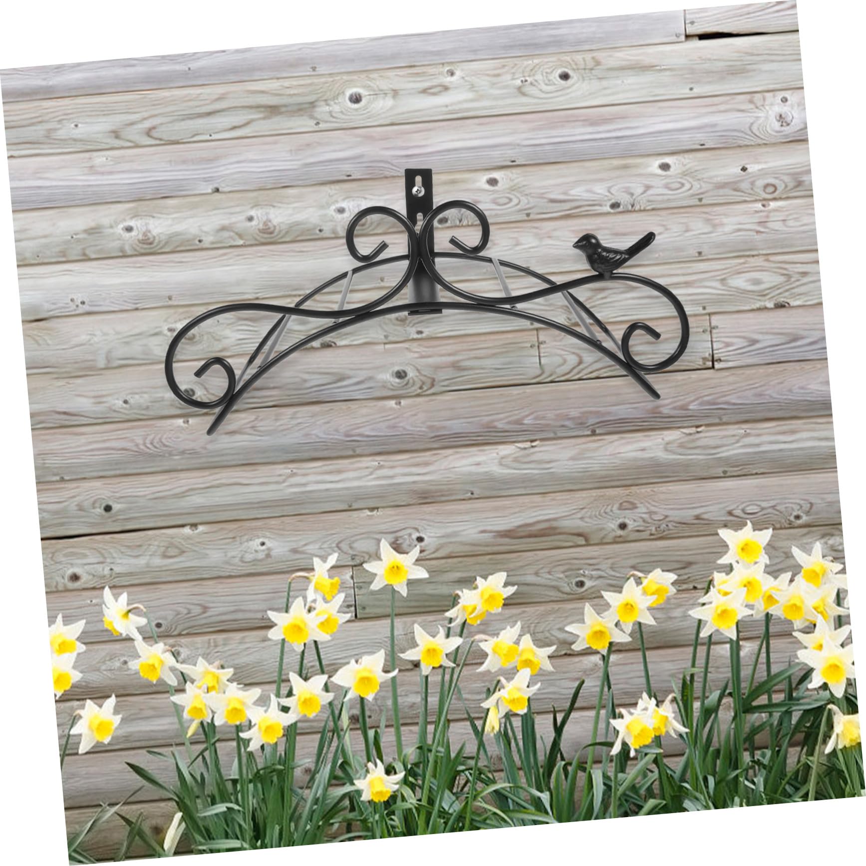 Toyvian Support Mural Tuyau Fer Forgé Robuste pour Jardin Porte-Tuyau Résistant et Rangement Mural Polyvalent pour Tuyaux Arrosage Outils et Cordons Facile à Installer pour Extérieur et