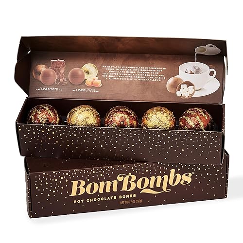 BomBombs, Hot Chocolate Bombs, Includes Fudge Brownie and Caramel Candy