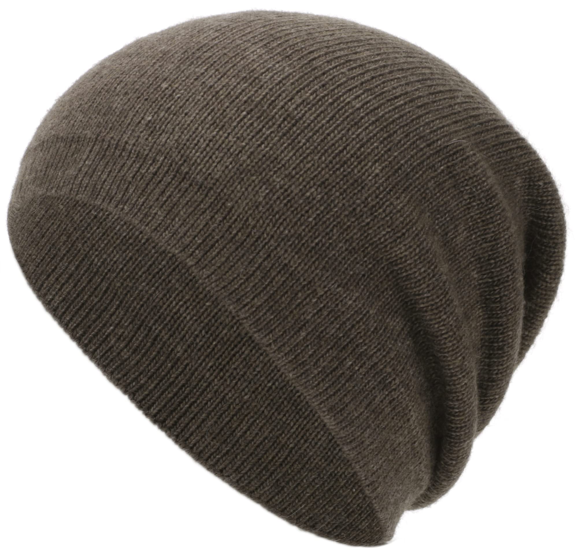 Double-Layer Cashmere Wool Blend Slouchy Knit Beanie Winter Ski Hat Unisex Unisex 100% Cashmere Double-Layer Knitted Beanie main image 2