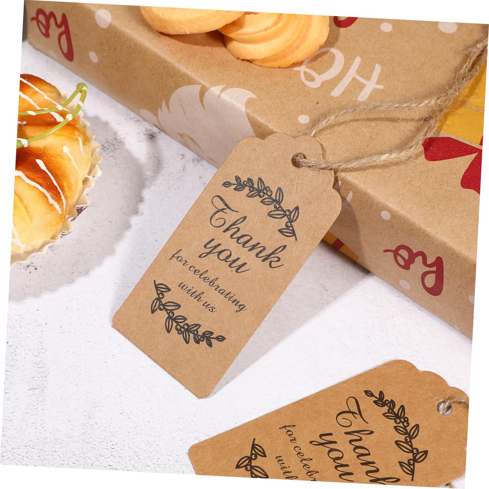 Amazon | LALAFINA 100枚 長方形 クラフトタグ 9.5cm*4.5cm