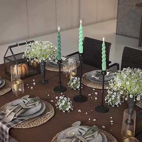 Miniatura 3 de MAITREYA Velas cónicas en espiral color verde, velas cónicas hechas a mano, juego de 4 velas trenzadas para decoración, bodas, fiestas, iglesia,