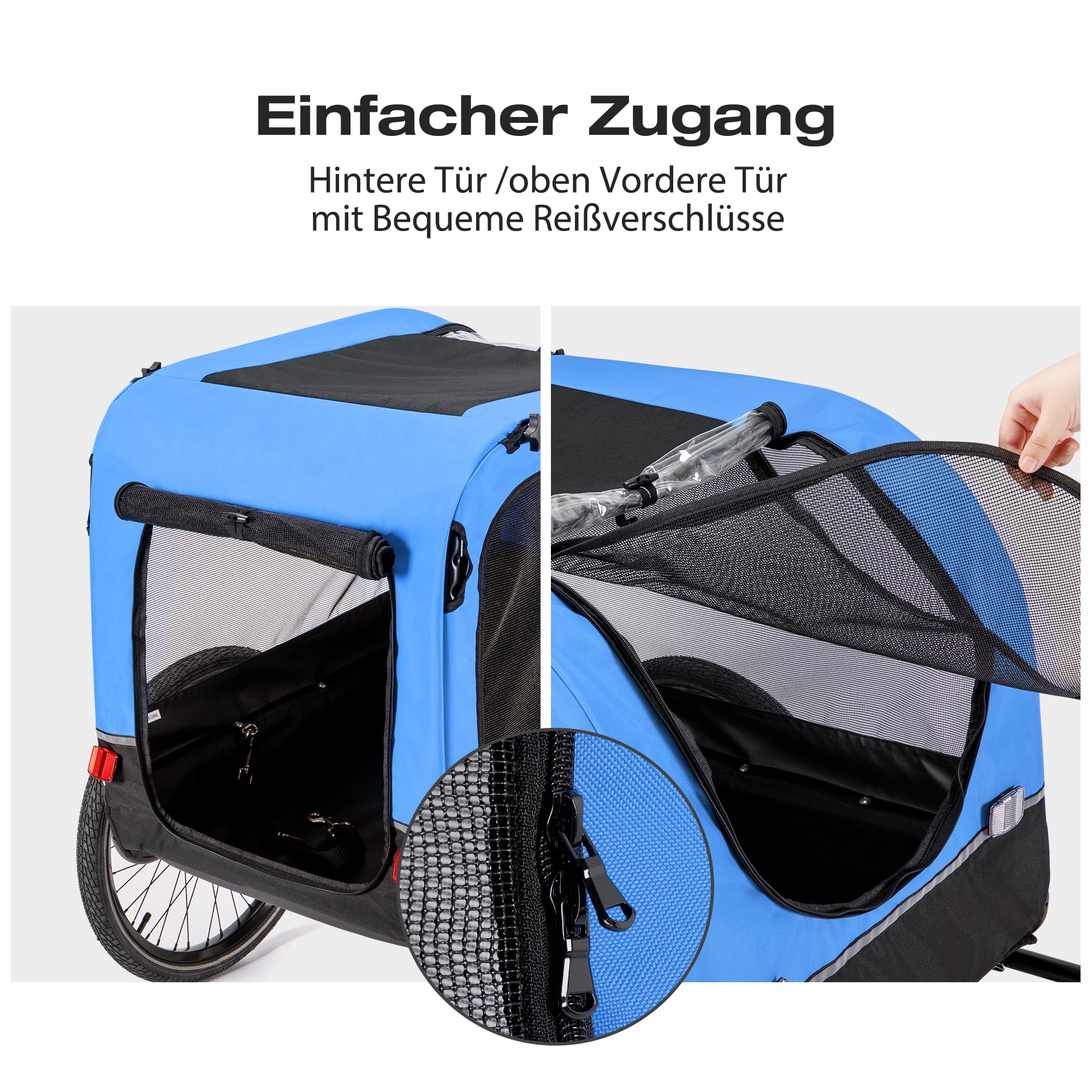 CXWXC Fahrradanhänger für Hunde 2 in 1 Fahrradanhänger & Jogger hundewagen mit Stoßdämpfer, Hundeanhänger Maximale Belastbarkeit 40KG/88LBS