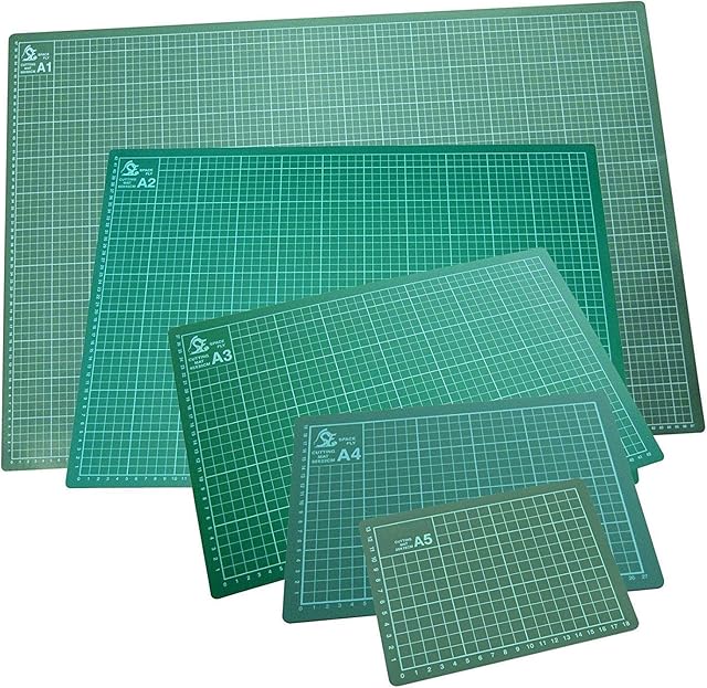 Ossian Professional Cutting Mat  Premium Self-Healing Quality Flexible Non Slip Hobby Arts Crafts Surface with Accurate Guide Grid Lines Design for Cutting Paper Card - Protects from Cuts Damage (A2)