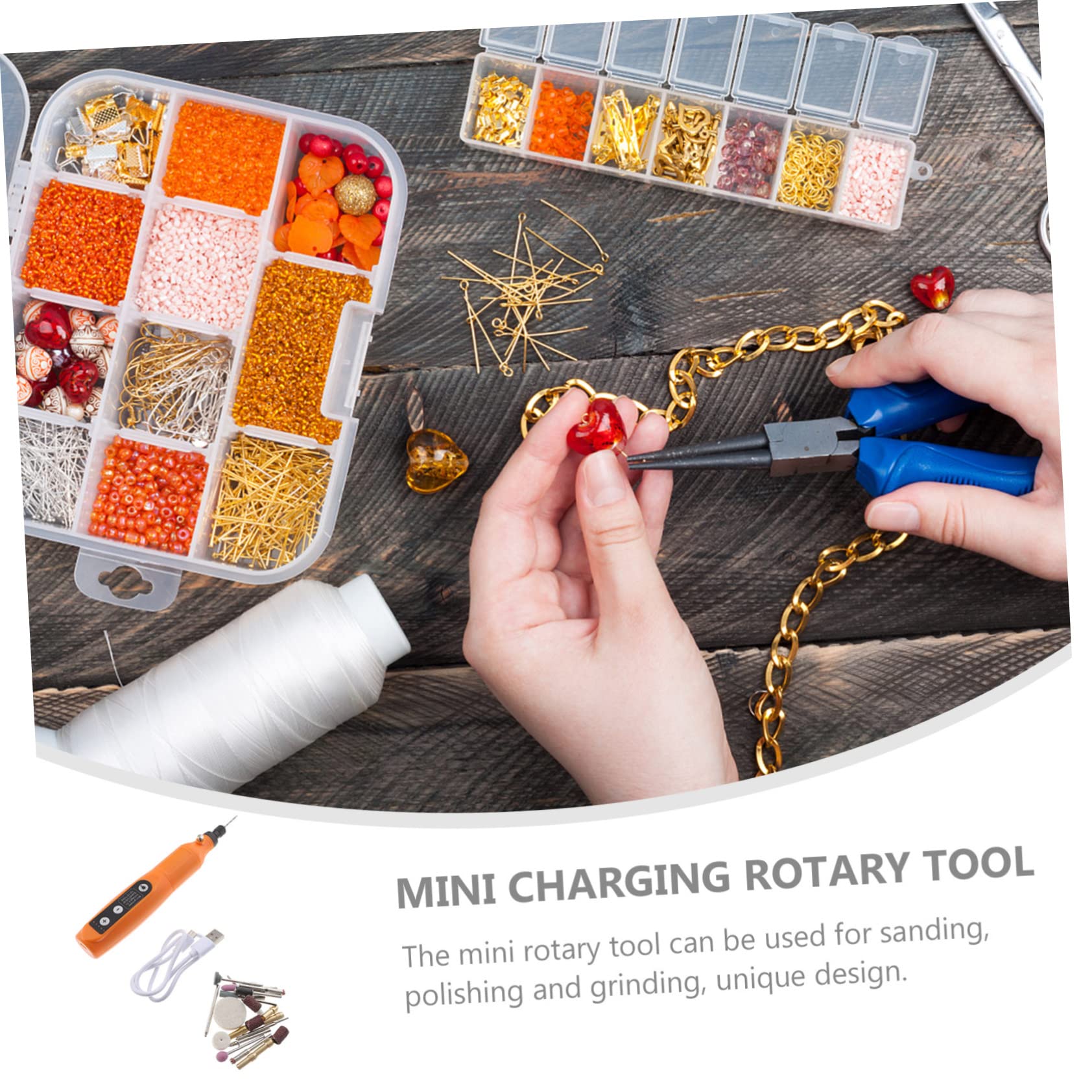 Balacoo 2 Sets Mini Rotary Tool Set 5-speed Charging Sanding Polishing Tool Lamp for Diy Projects