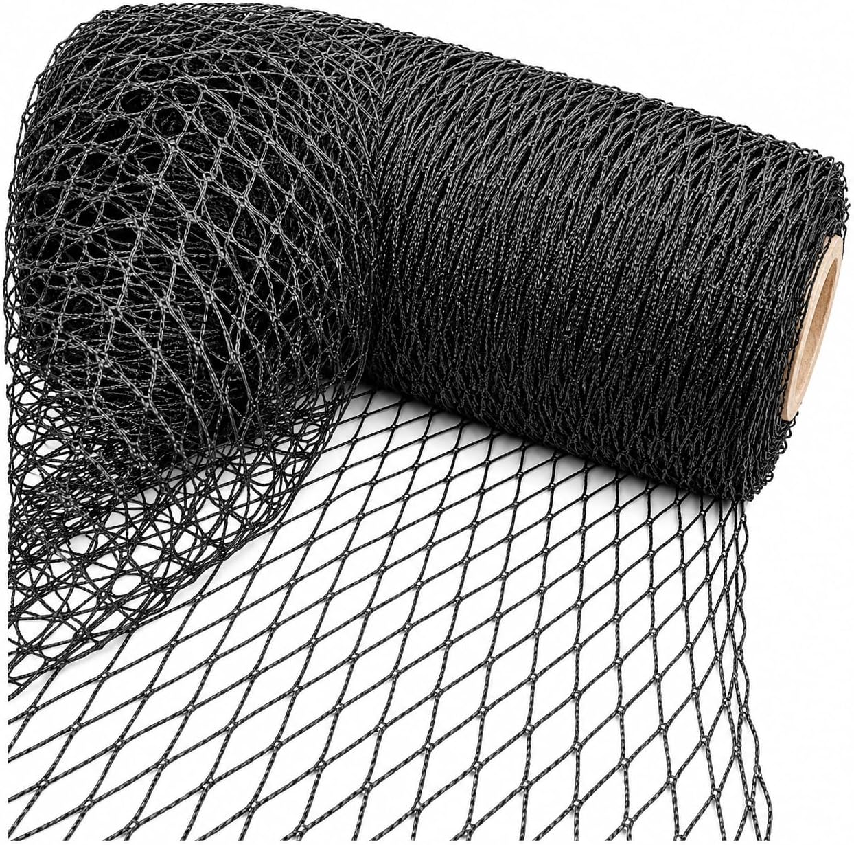 Garden Netting, Bird & Pond Net, Black, Knitted Mesh - 4m wide x 15m long
